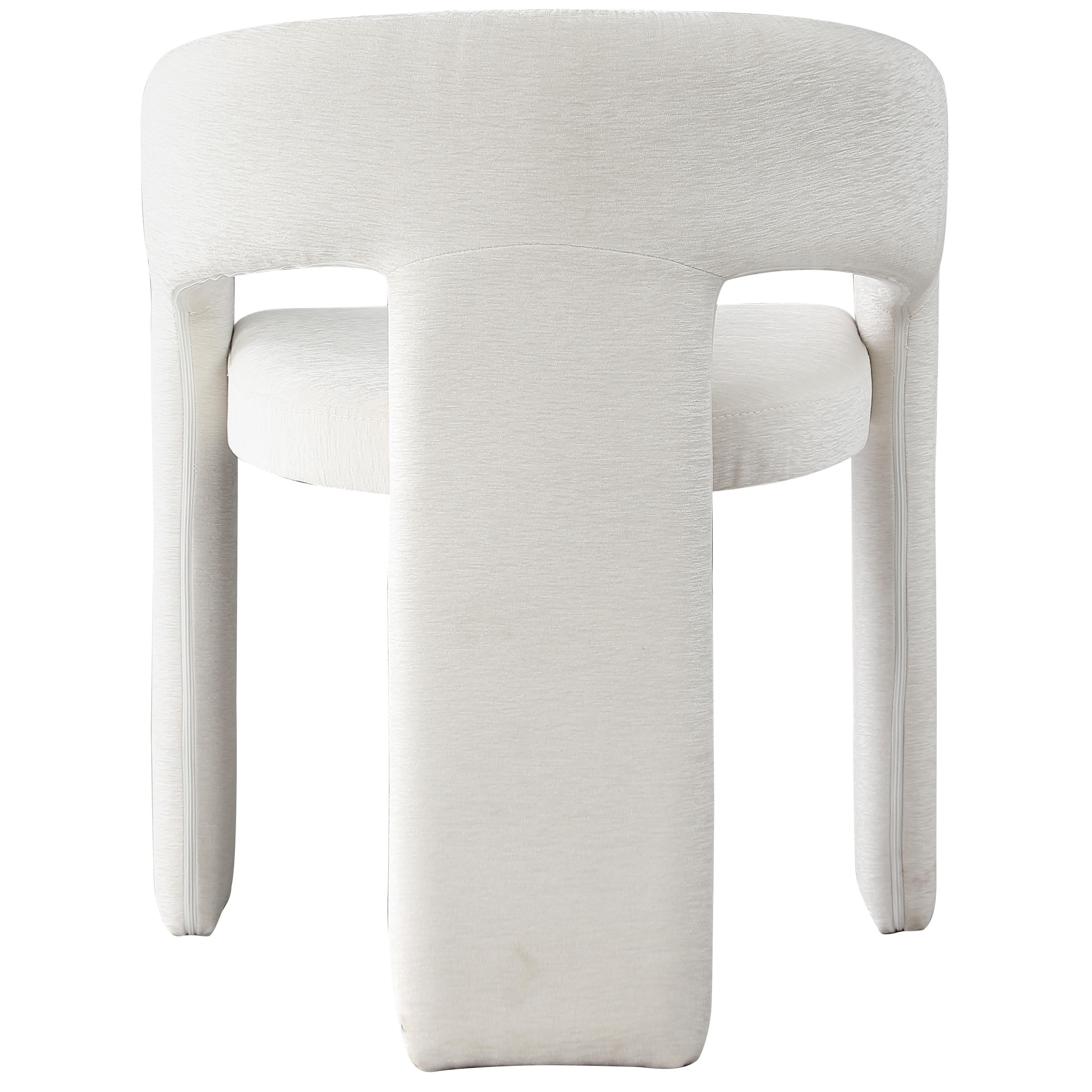 Meridian Rendition Cream Plush Fabric Dining Chair