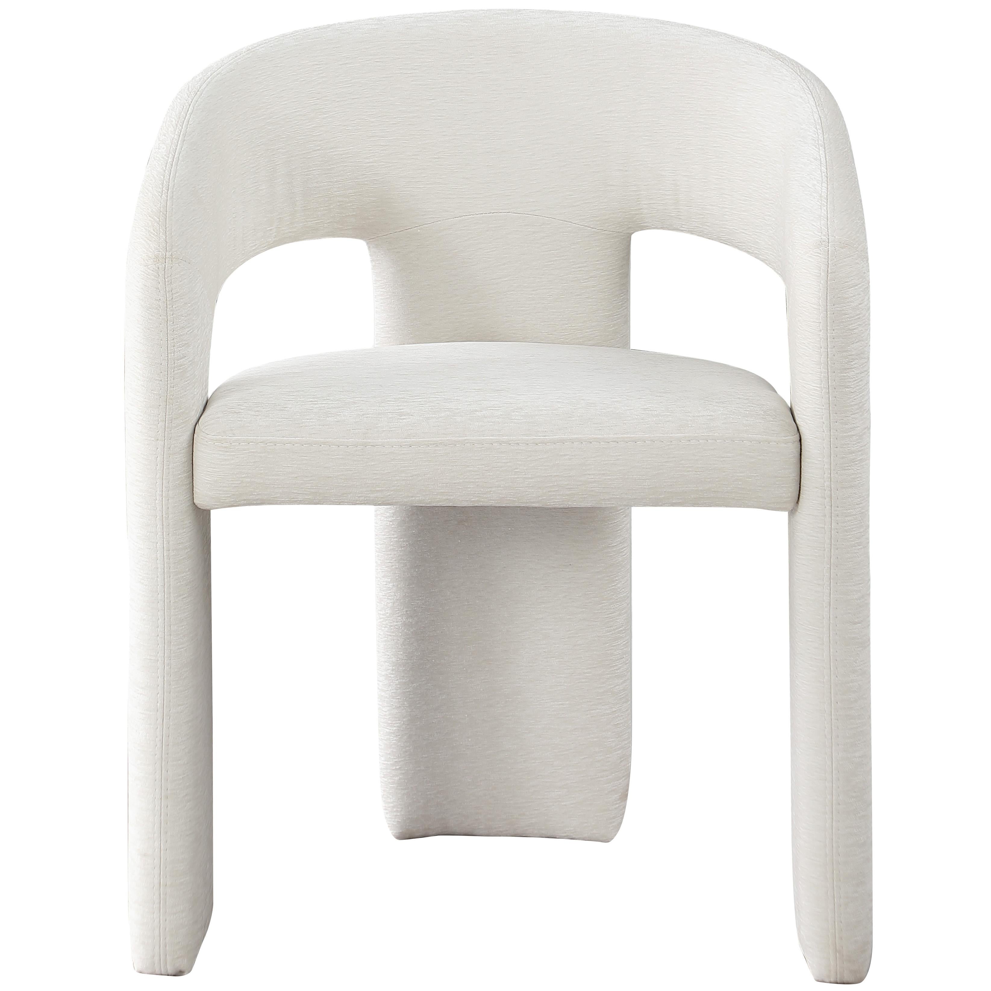 Meridian Rendition Cream Plush Fabric Dining Chair
