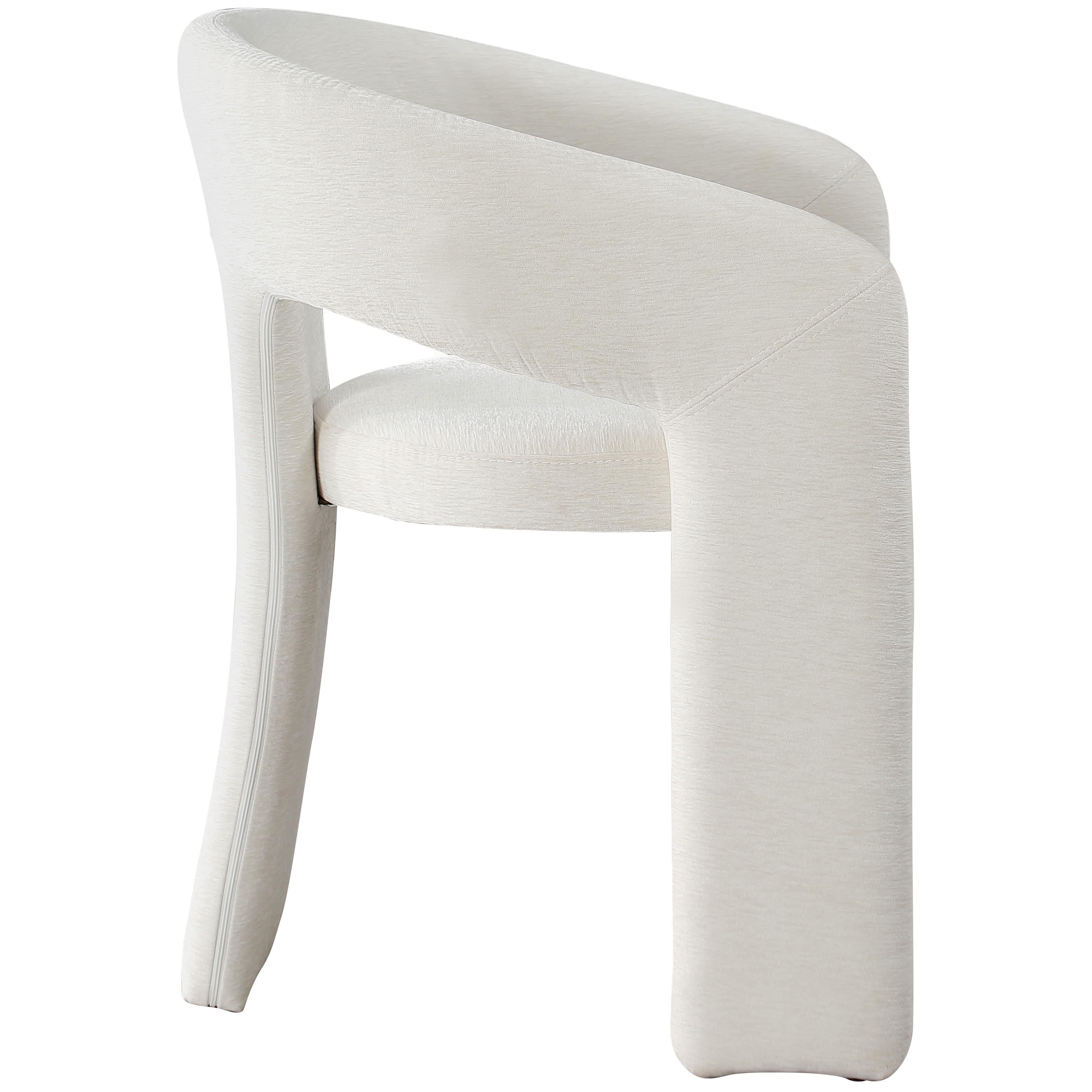 Meridian Rendition Cream Plush Fabric Dining Chair