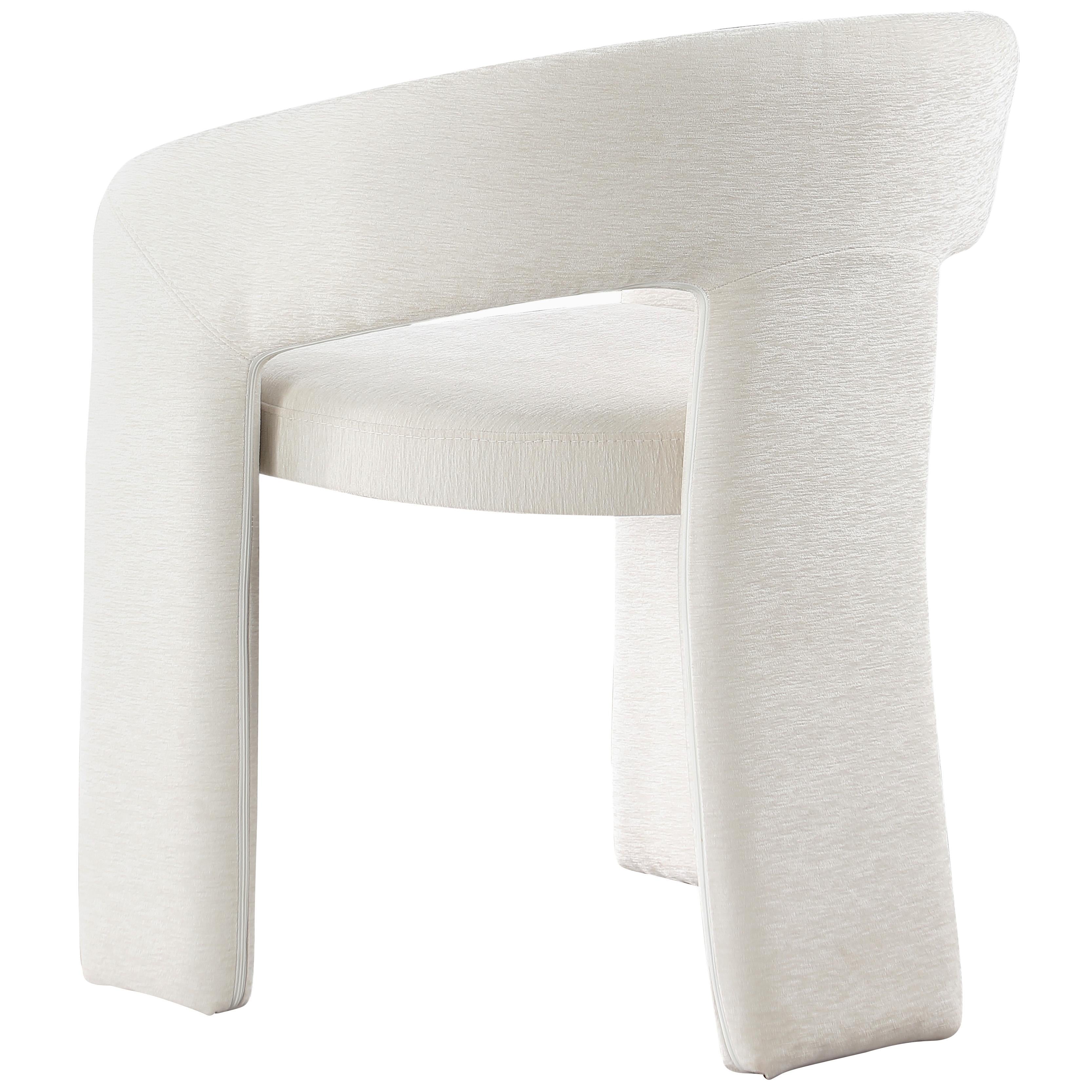 Meridian Rendition Cream Plush Fabric Dining Chair