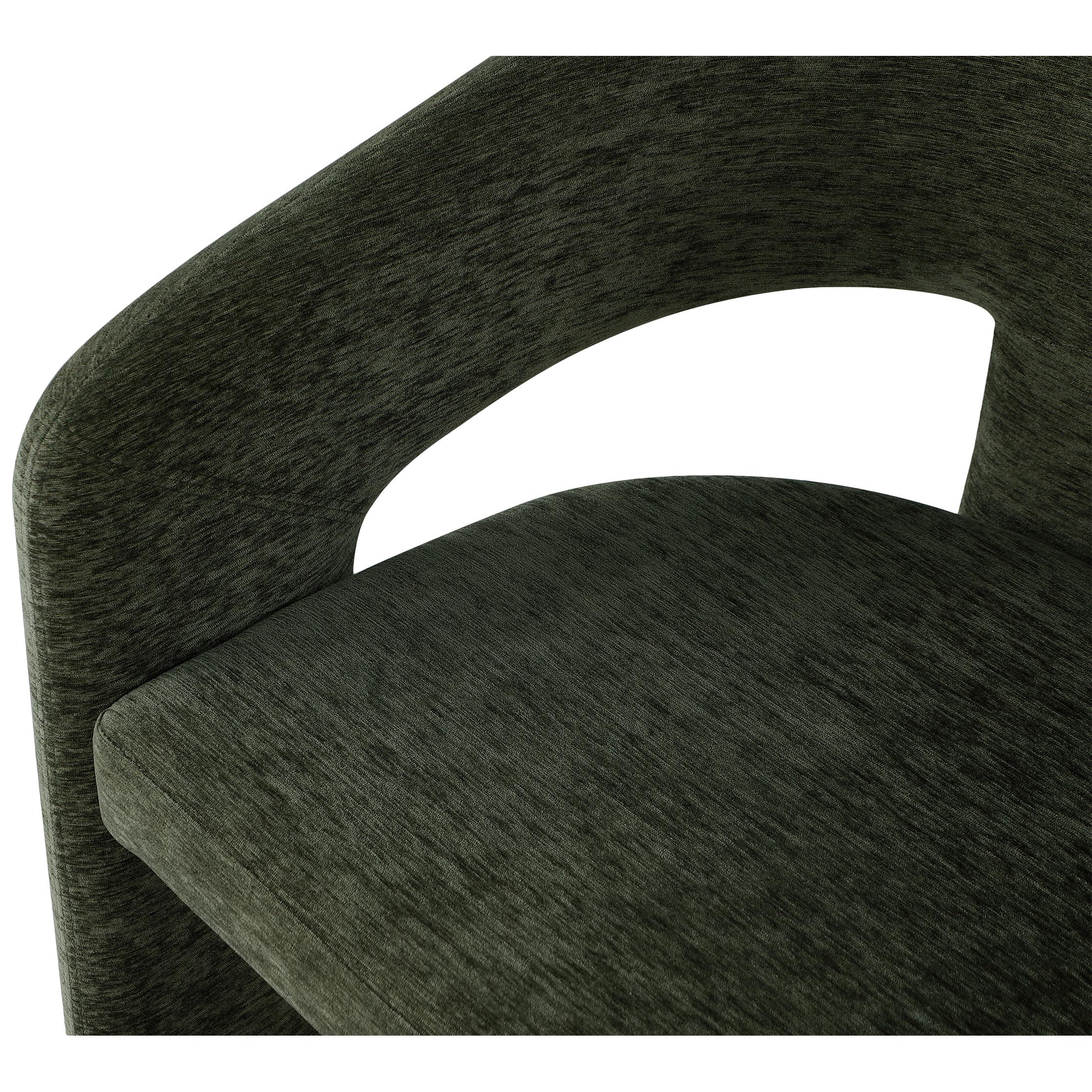 Meridian Rendition Green Plush Fabric Dining Chair