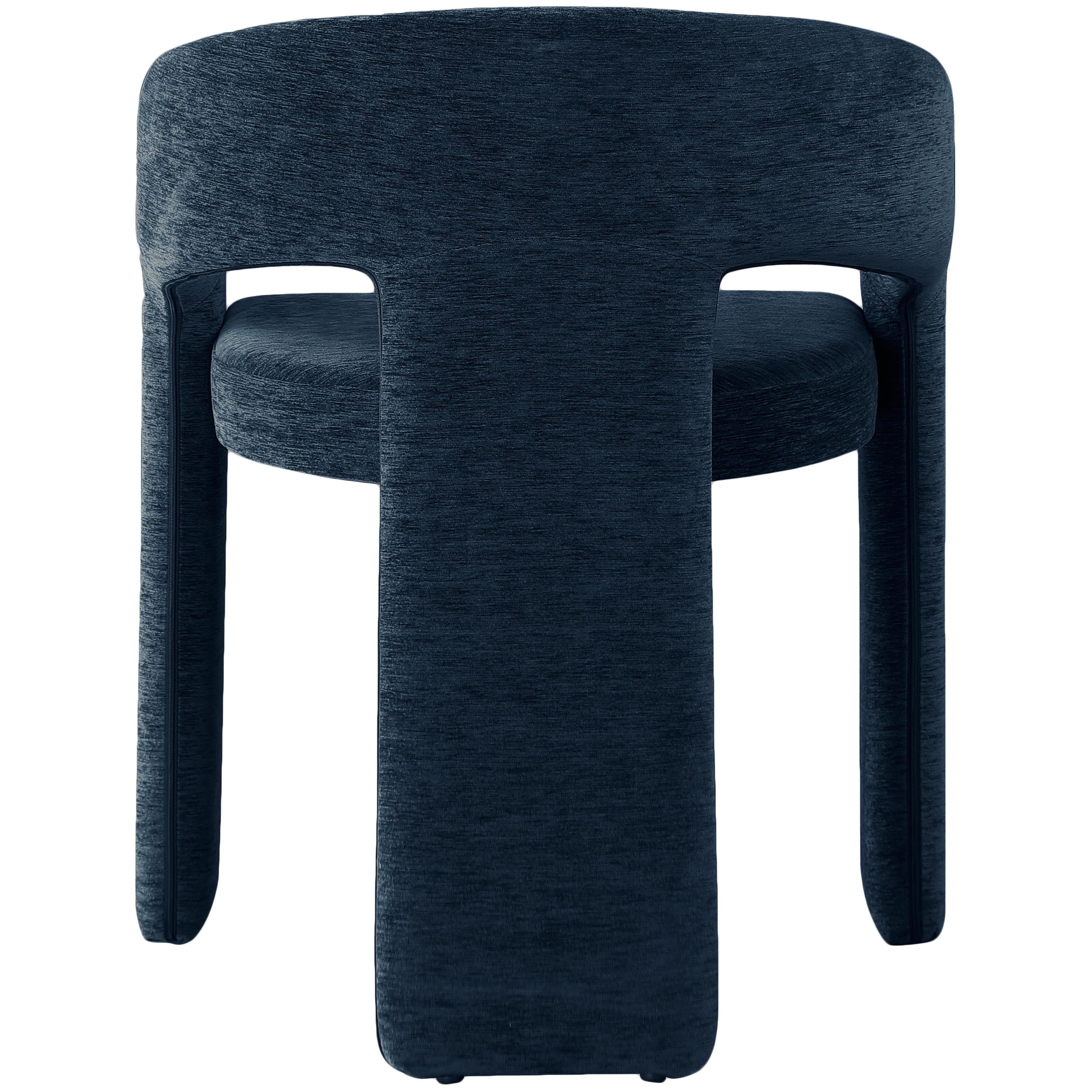 Meridian Rendition Navy Plush Fabric Dining Chair