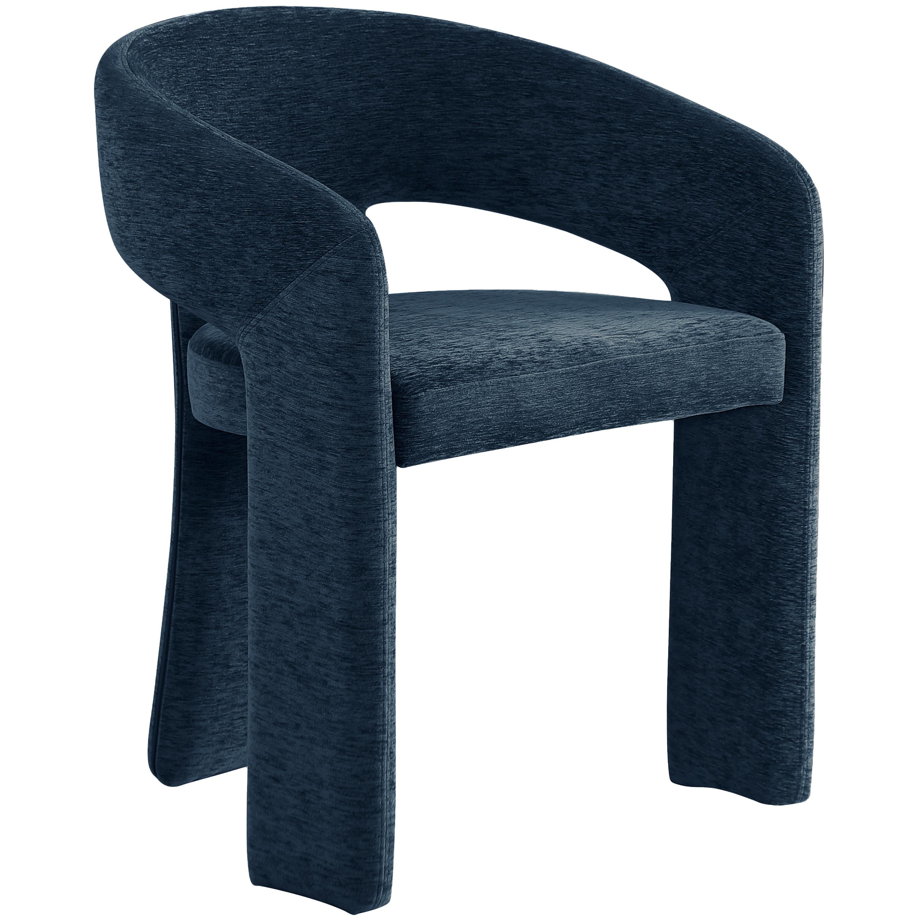 Meridian Rendition Navy Plush Fabric Dining Chair