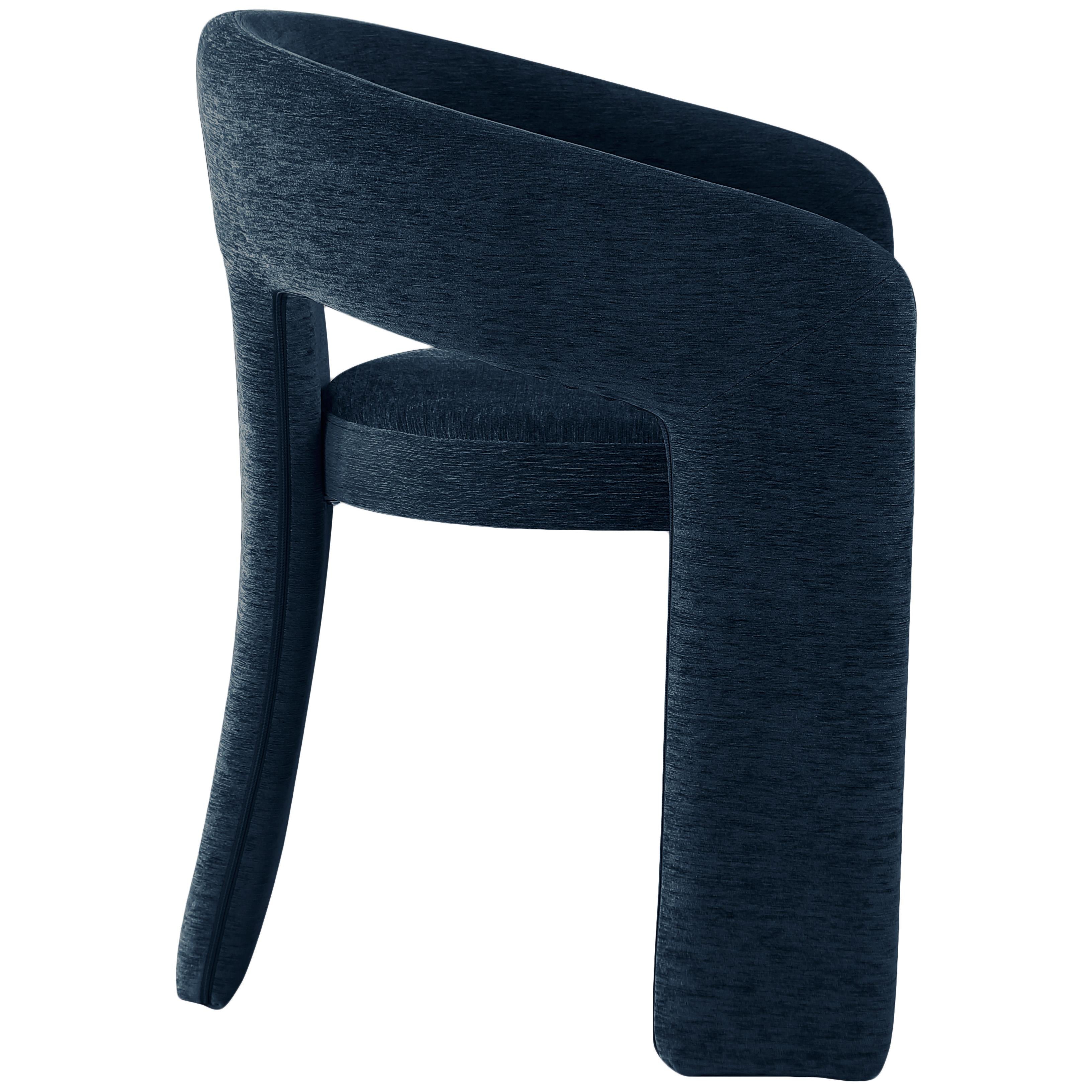 Meridian Rendition Navy Plush Fabric Dining Chair