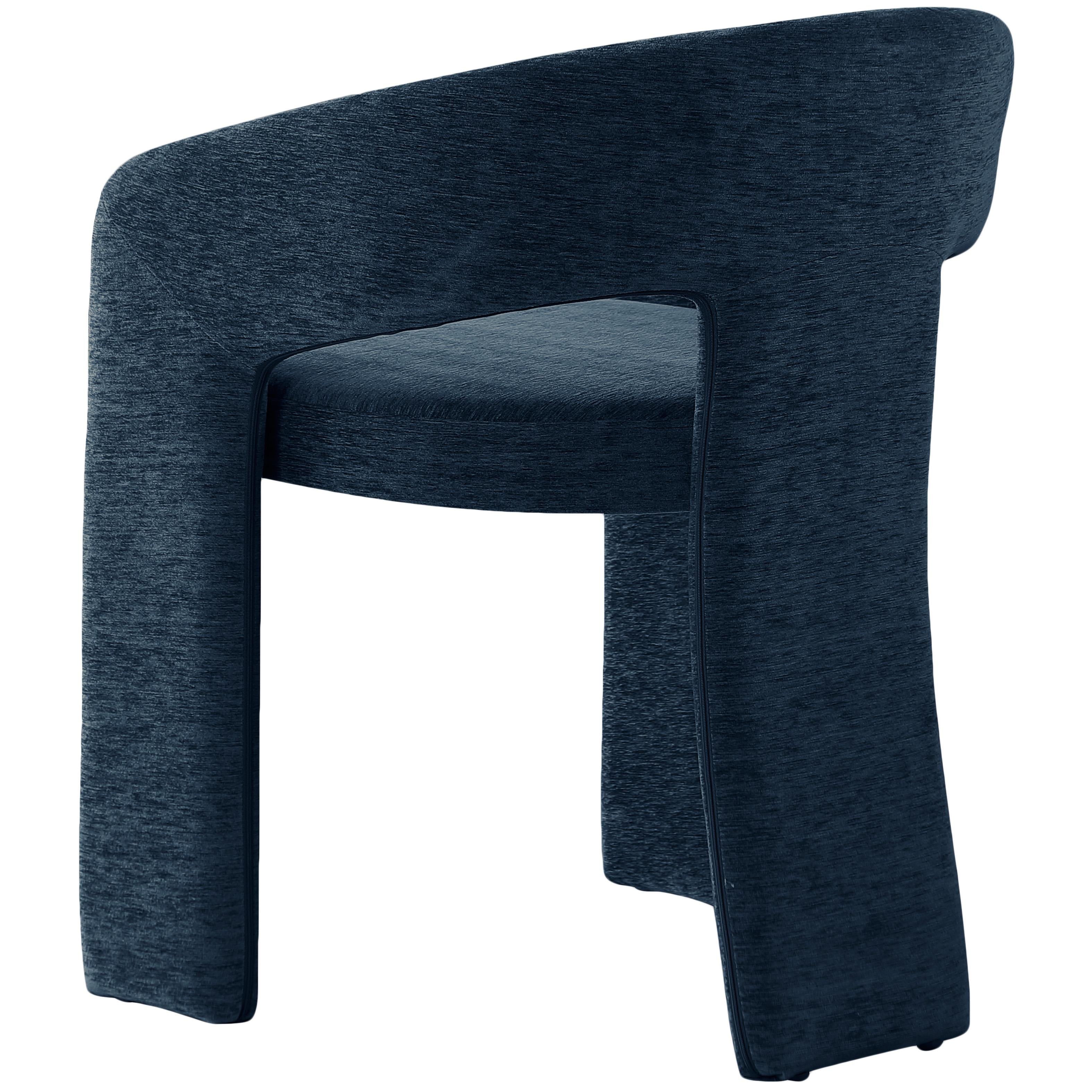 Meridian Rendition Navy Plush Fabric Dining Chair