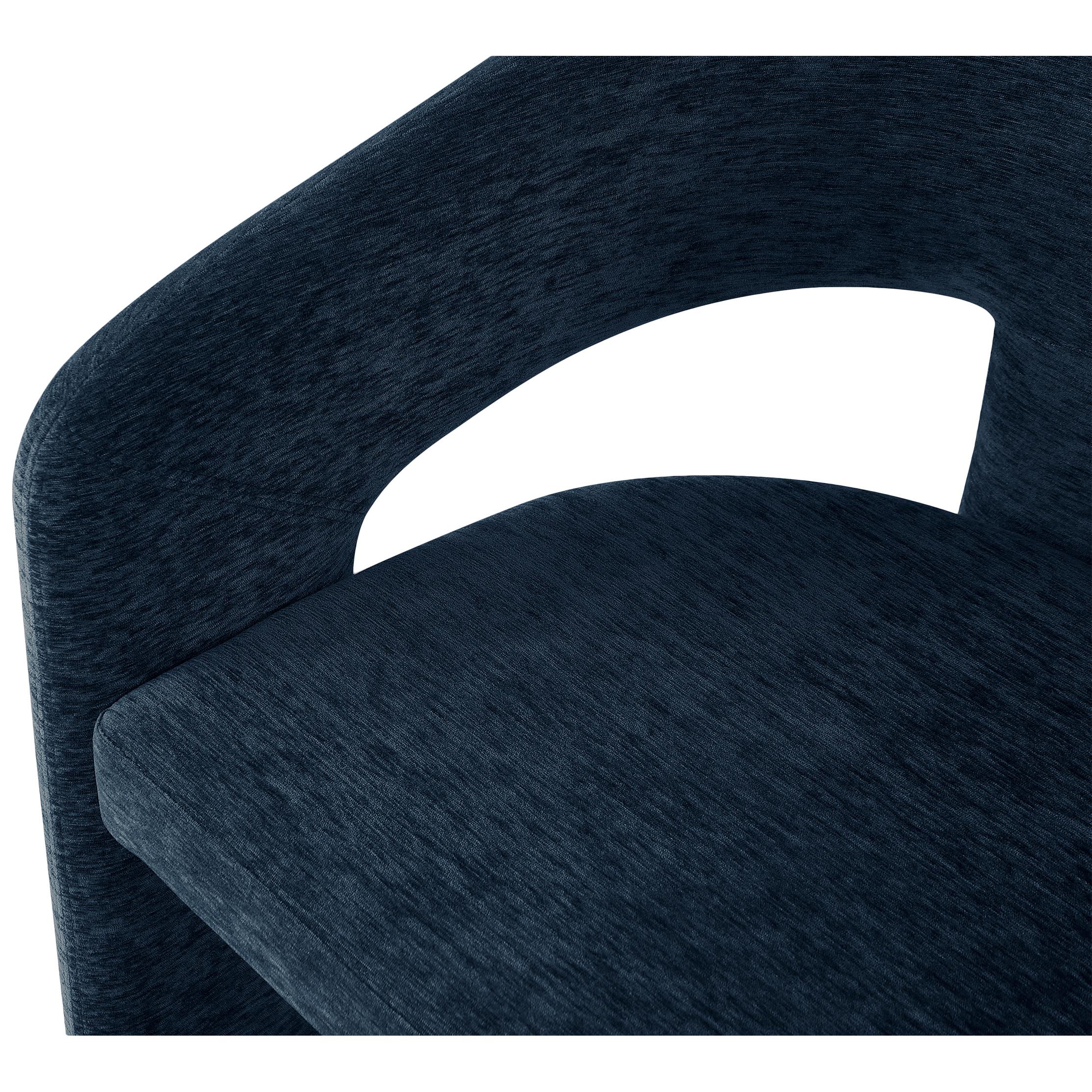 Meridian Rendition Navy Plush Fabric Dining Chair