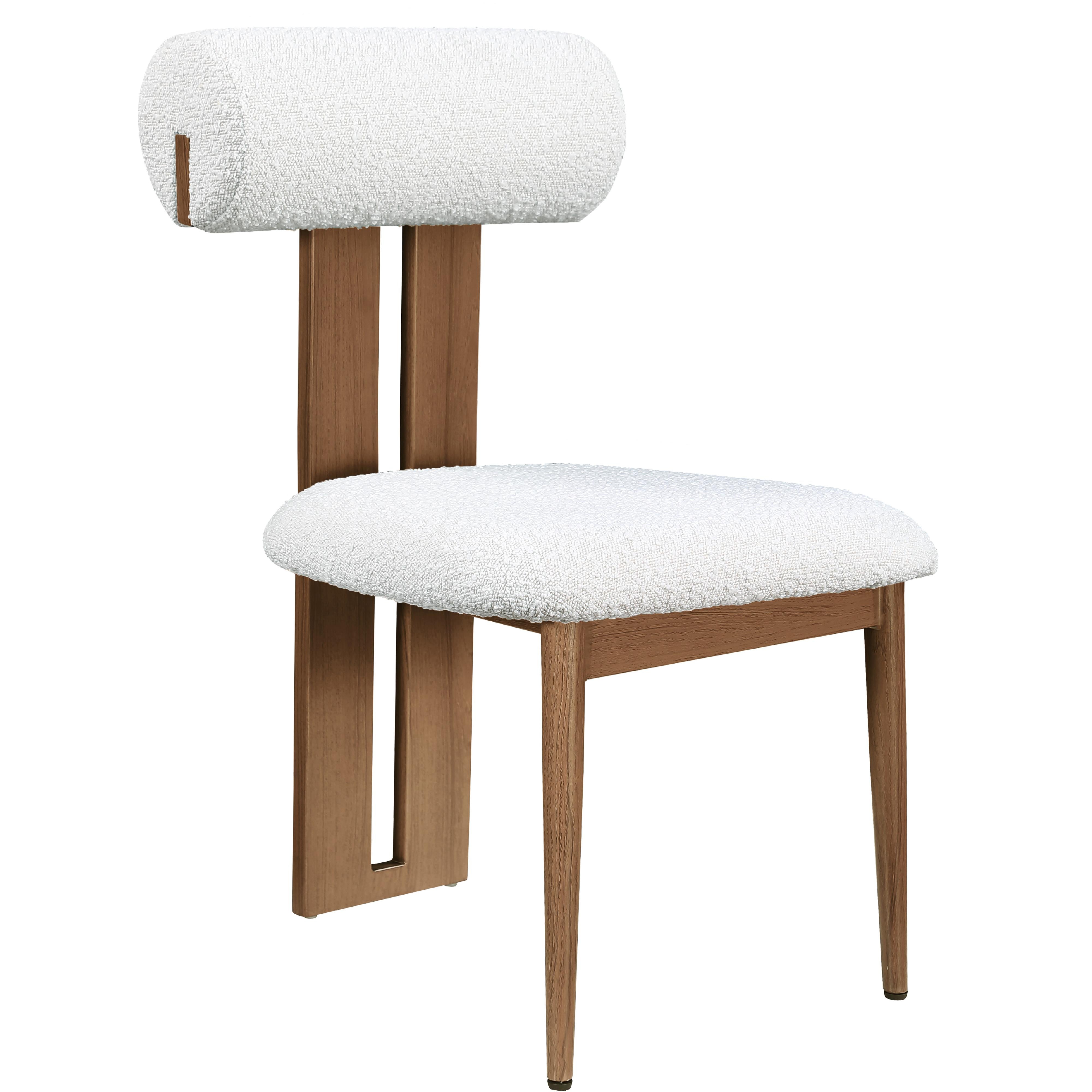 Meridian Dario Cream Boucle Fabric Dining Chair