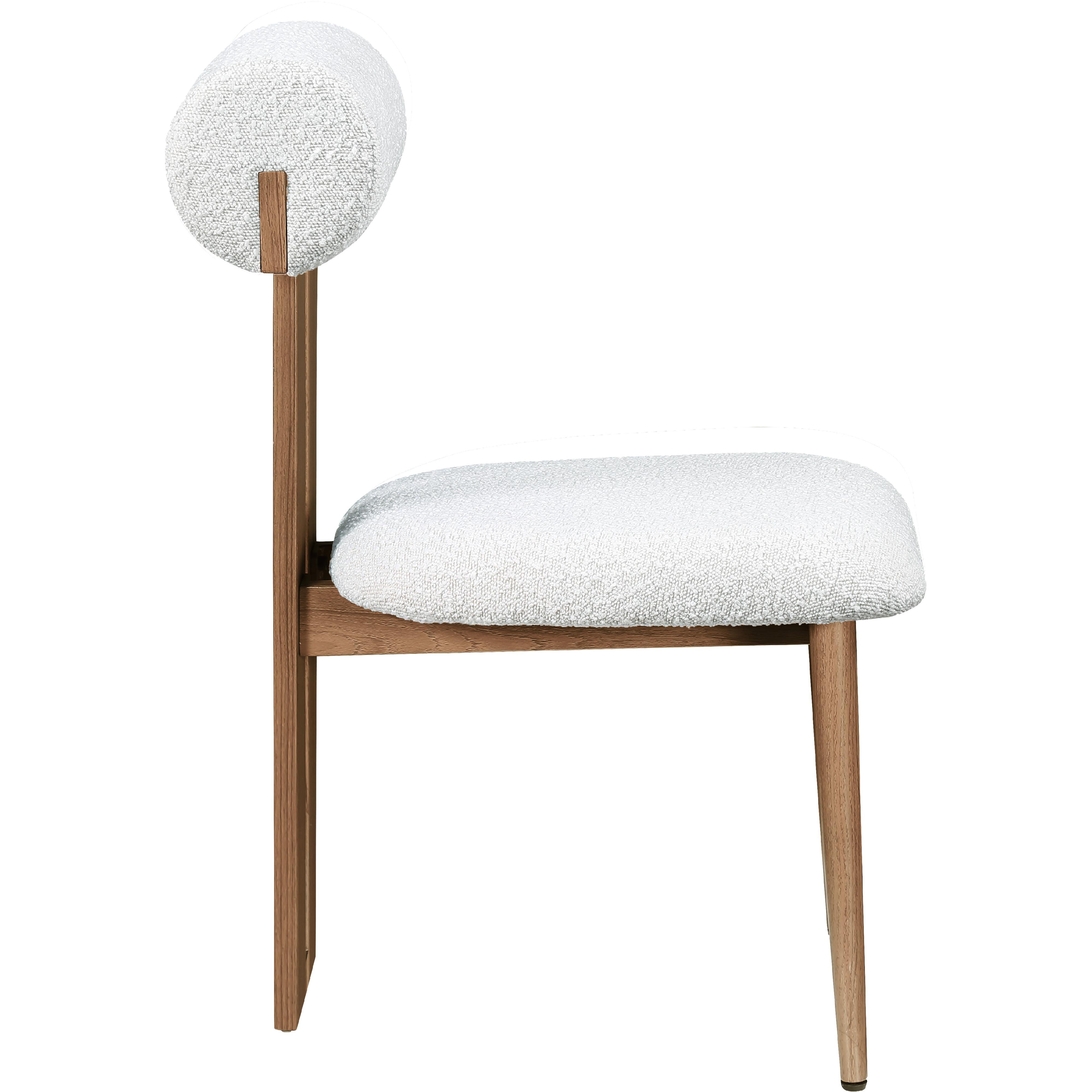 Meridian Dario Cream Boucle Fabric Dining Chair