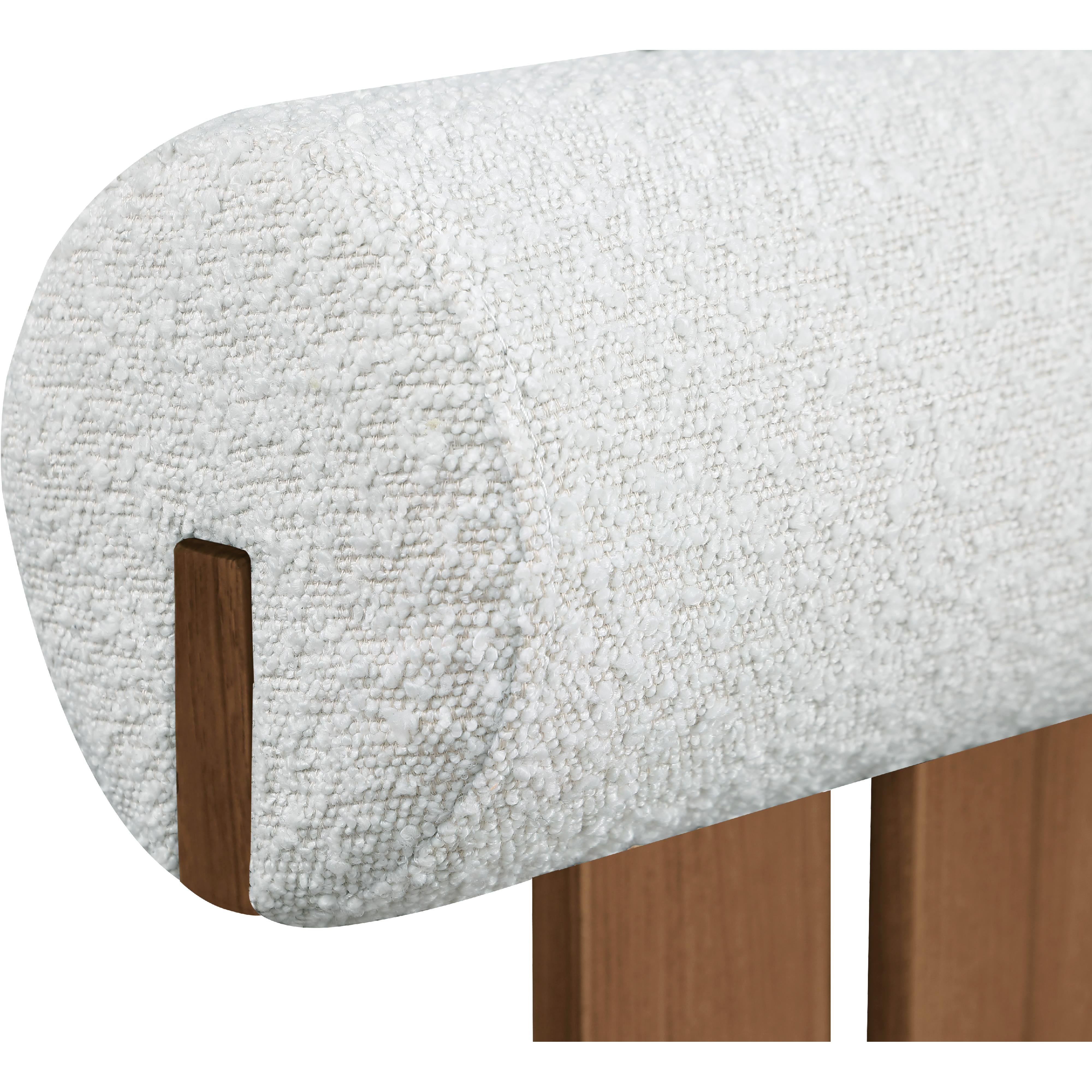 Meridian Dario Cream Boucle Fabric Dining Chair