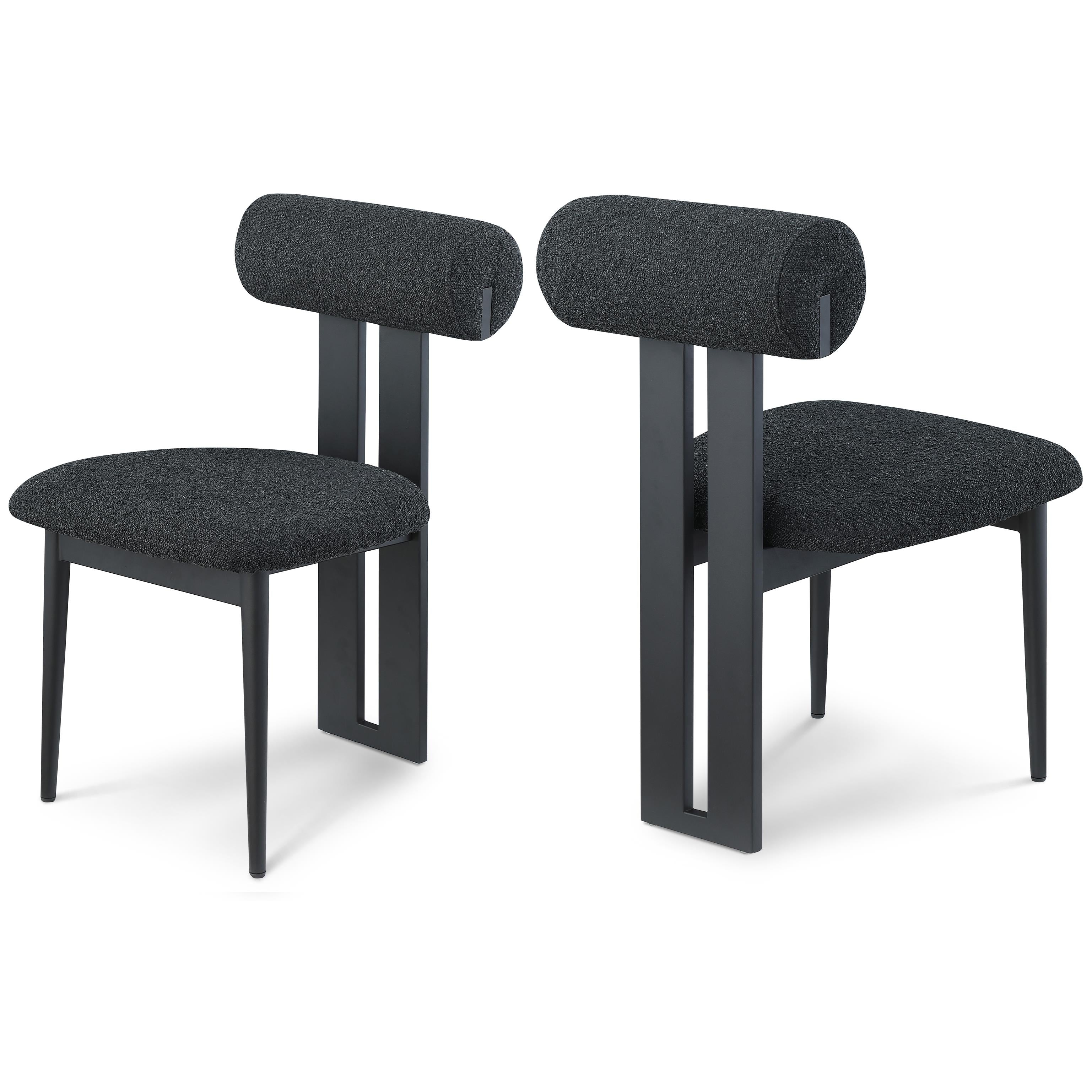 Meridian Dario Black Boucle Fabric Dining Chair
