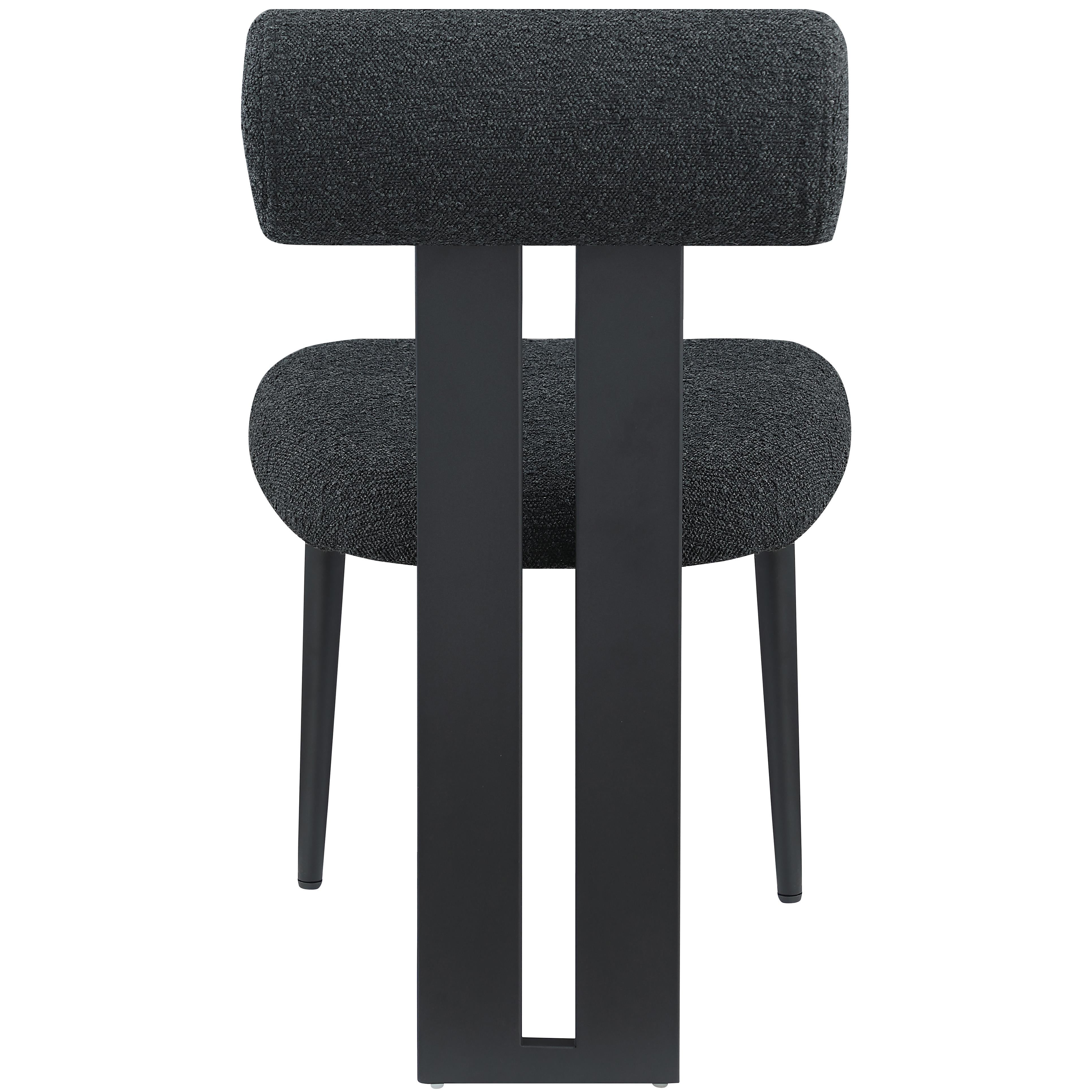 Meridian Dario Black Boucle Fabric Dining Chair