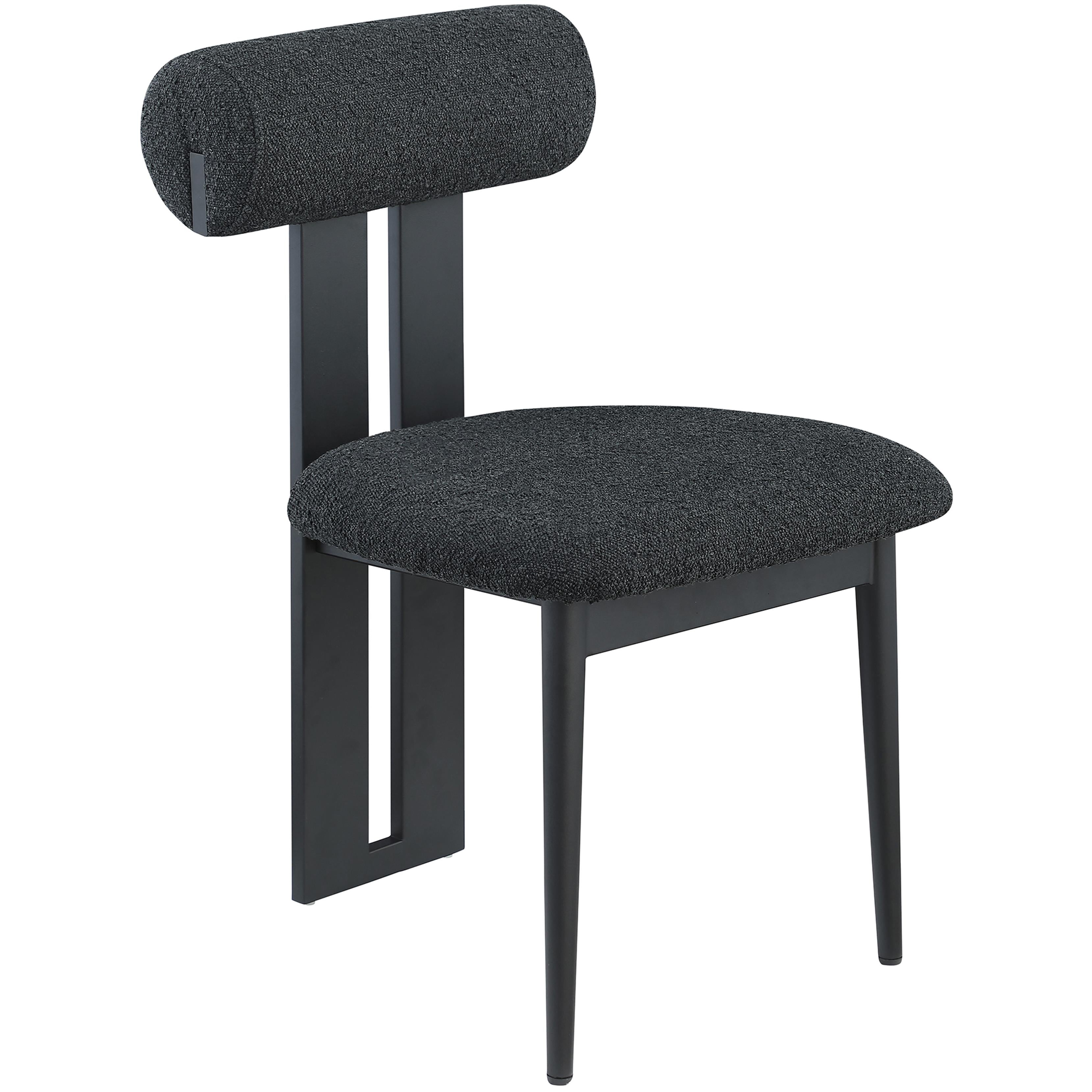 Meridian Dario Black Boucle Fabric Dining Chair