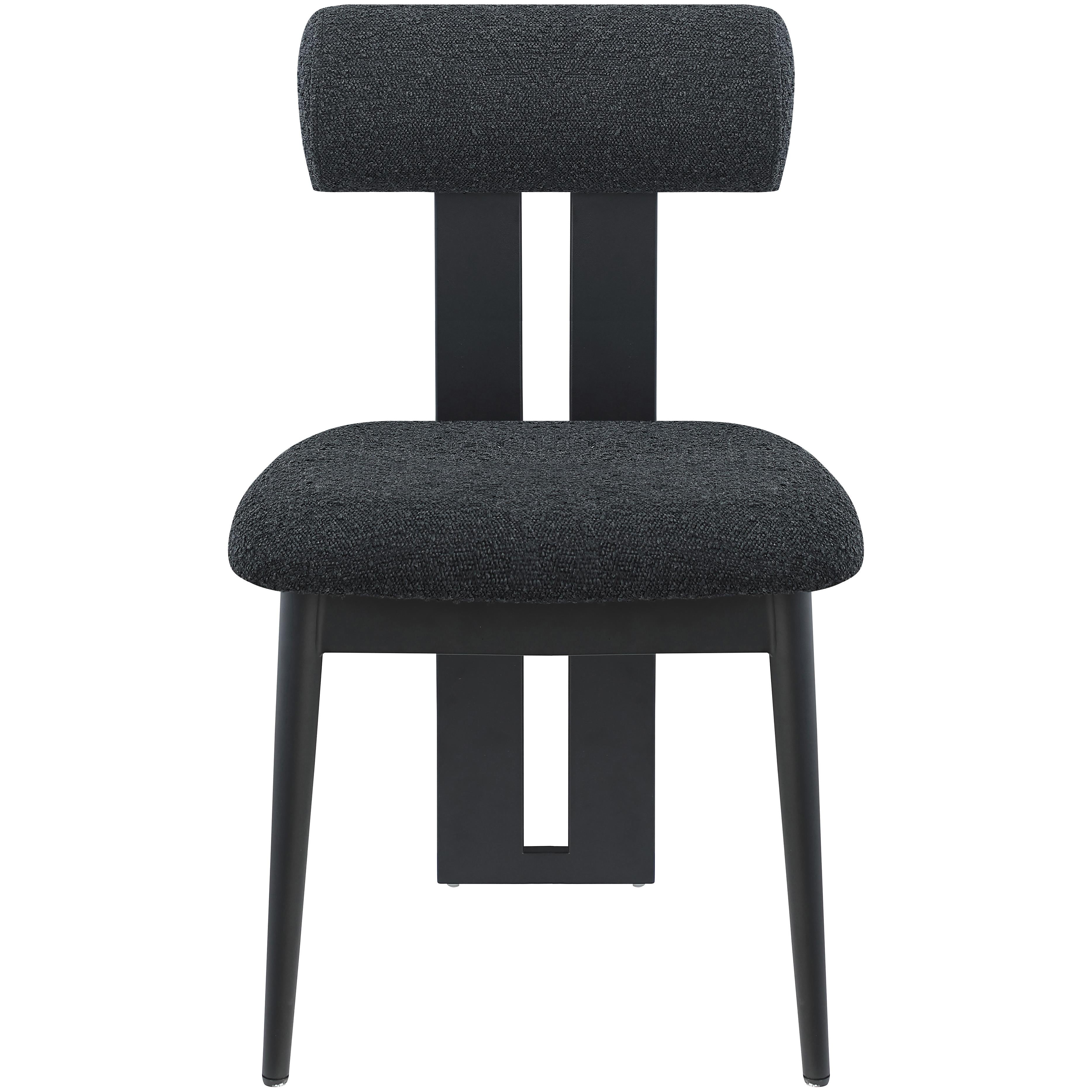 Meridian Dario Black Boucle Fabric Dining Chair