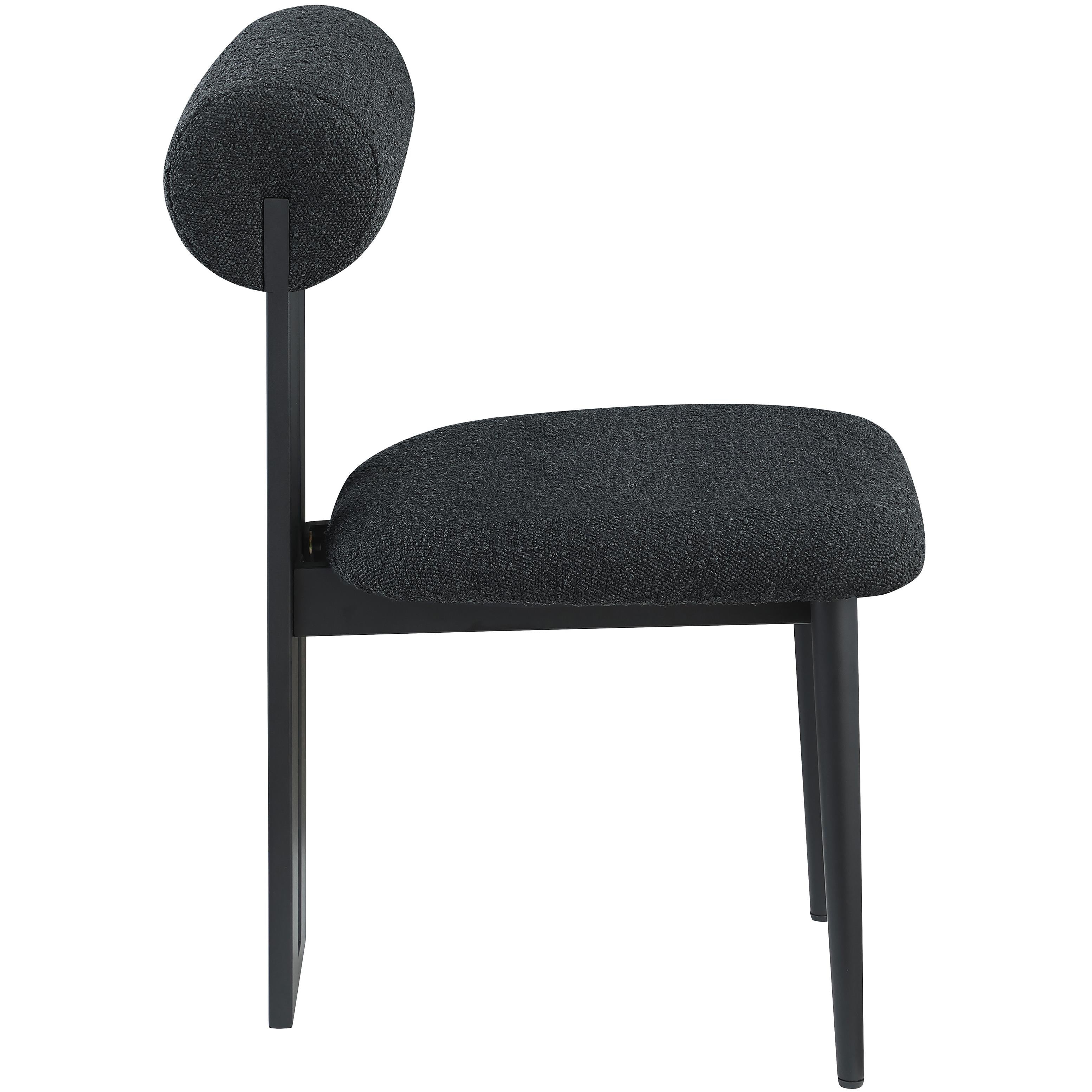 Meridian Dario Black Boucle Fabric Dining Chair