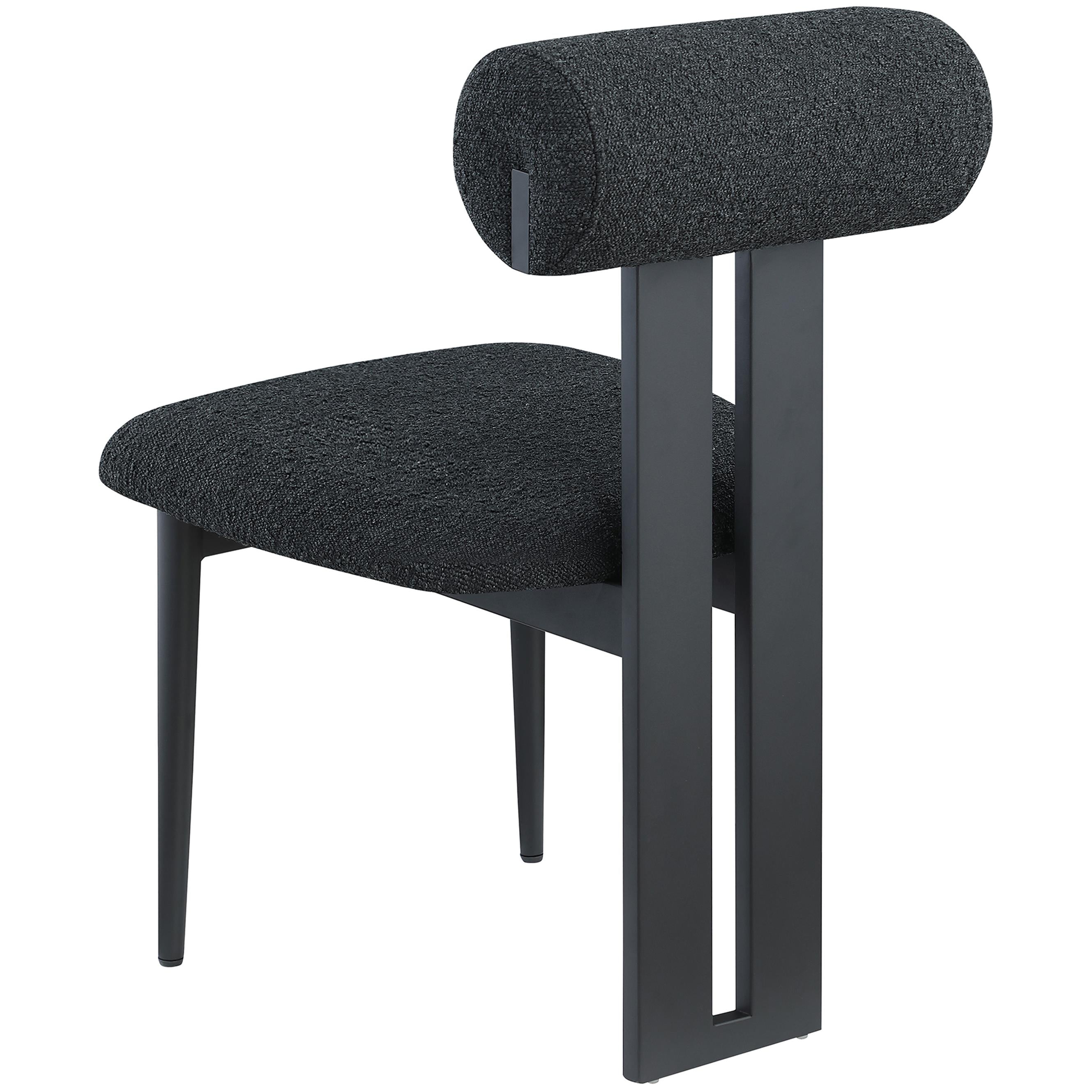 Meridian Dario Black Boucle Fabric Dining Chair