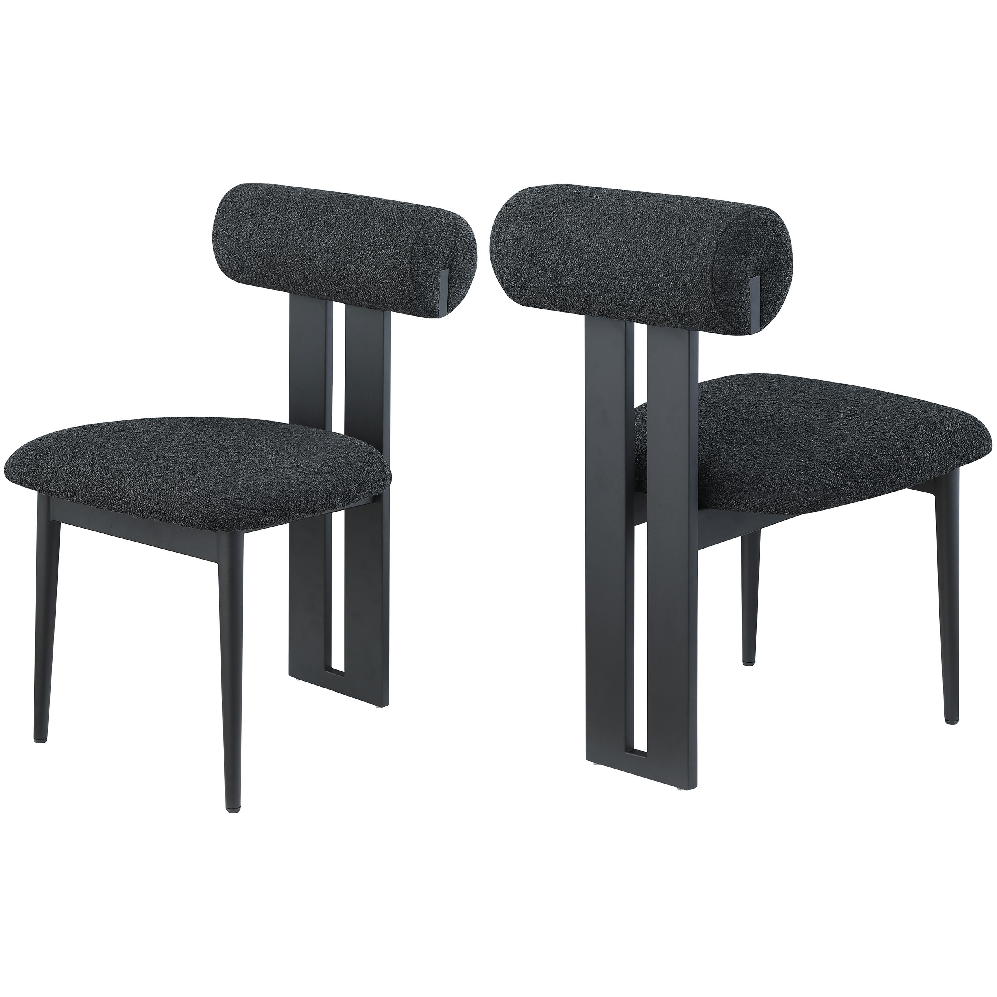 Meridian Dario Black Boucle Fabric Dining Chair
