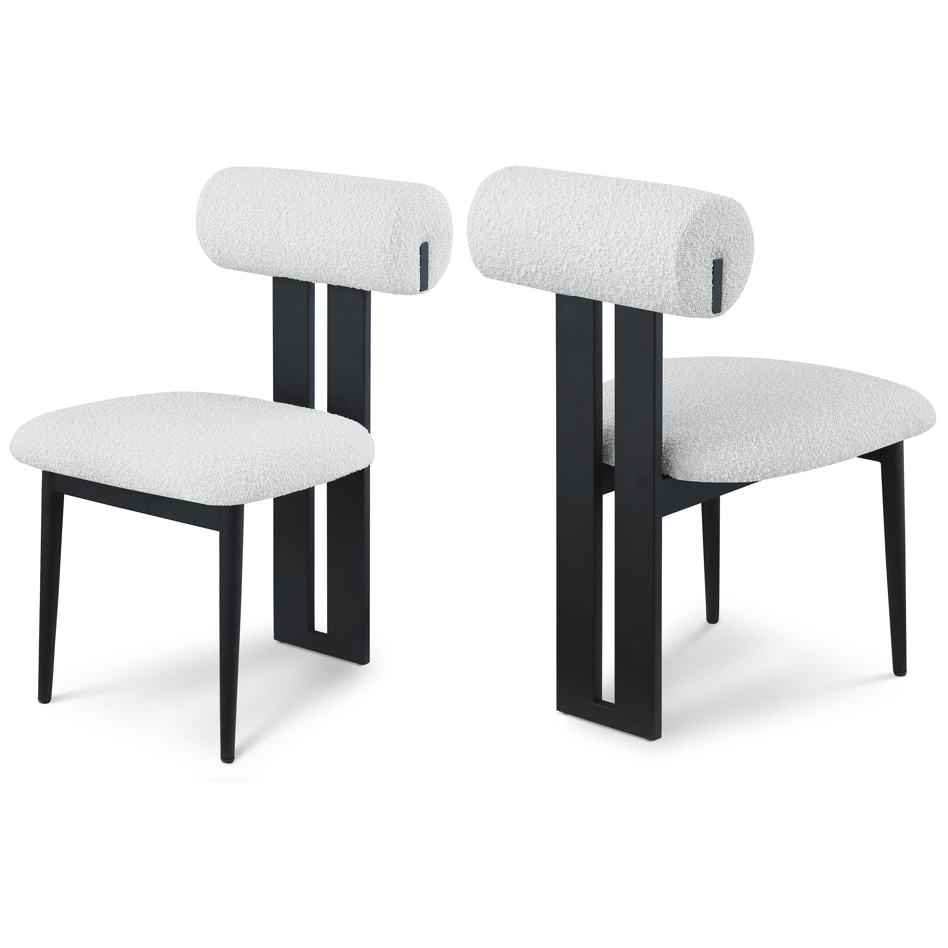 Meridian Dario Cream Boucle Fabric Dining Chair