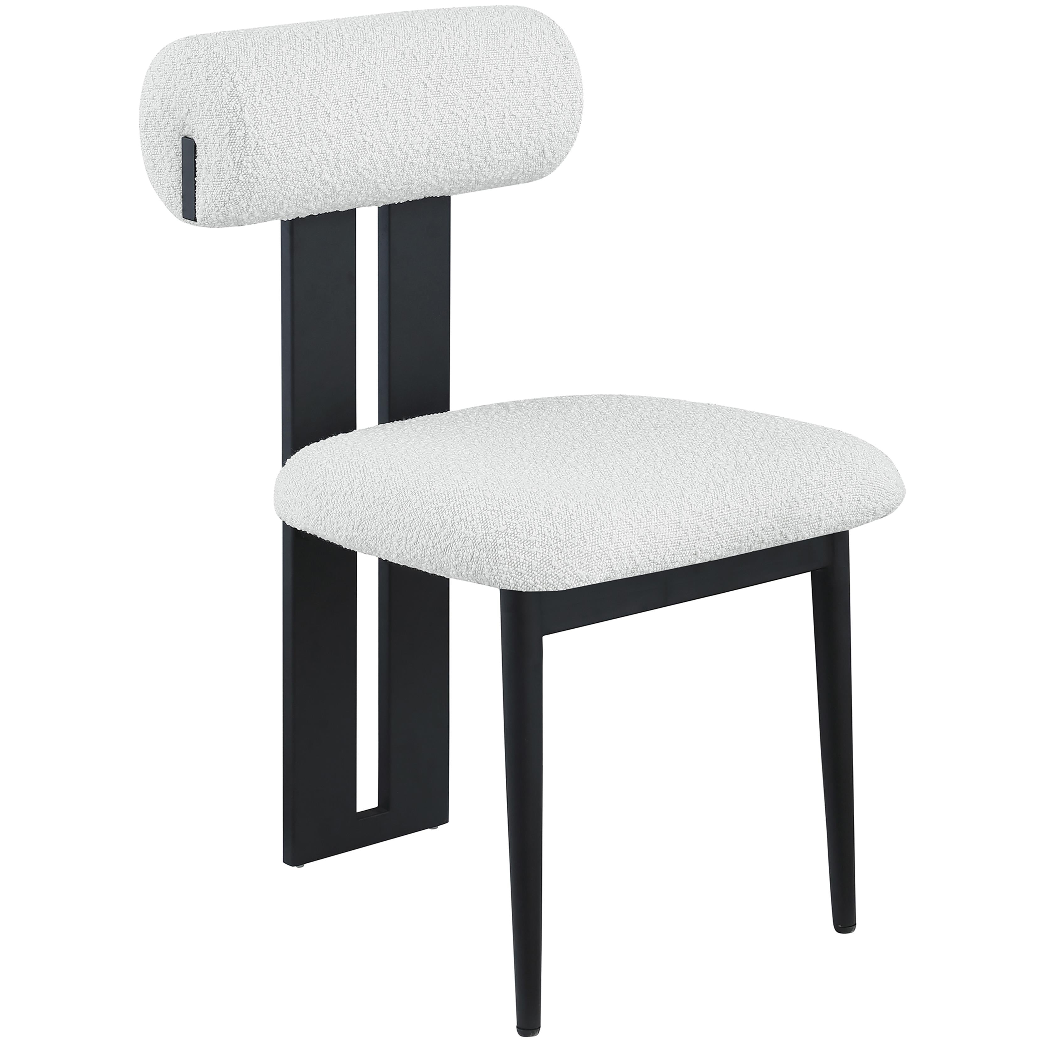 Meridian Dario Cream Boucle Fabric Dining Chair