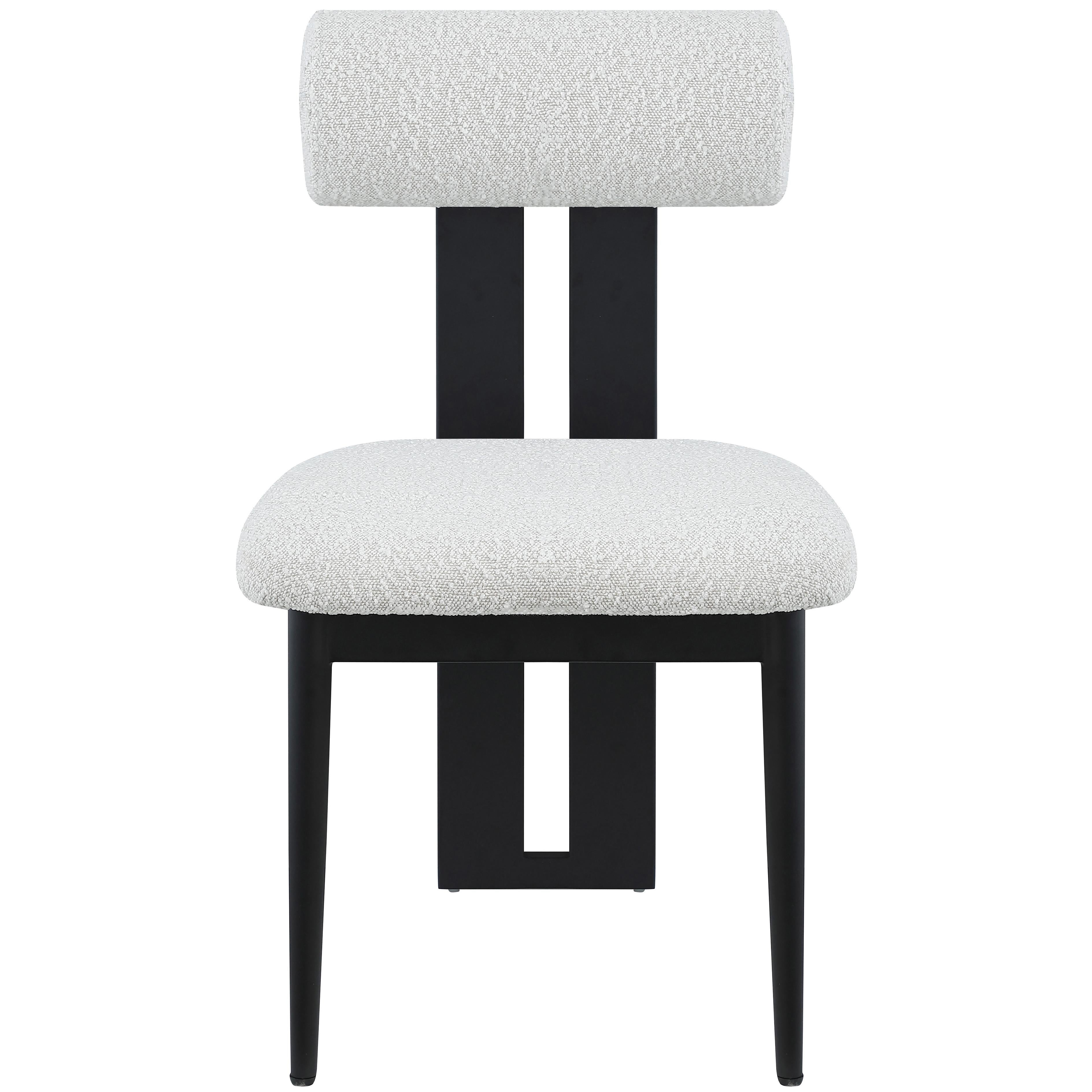 Meridian Dario Cream Boucle Fabric Dining Chair