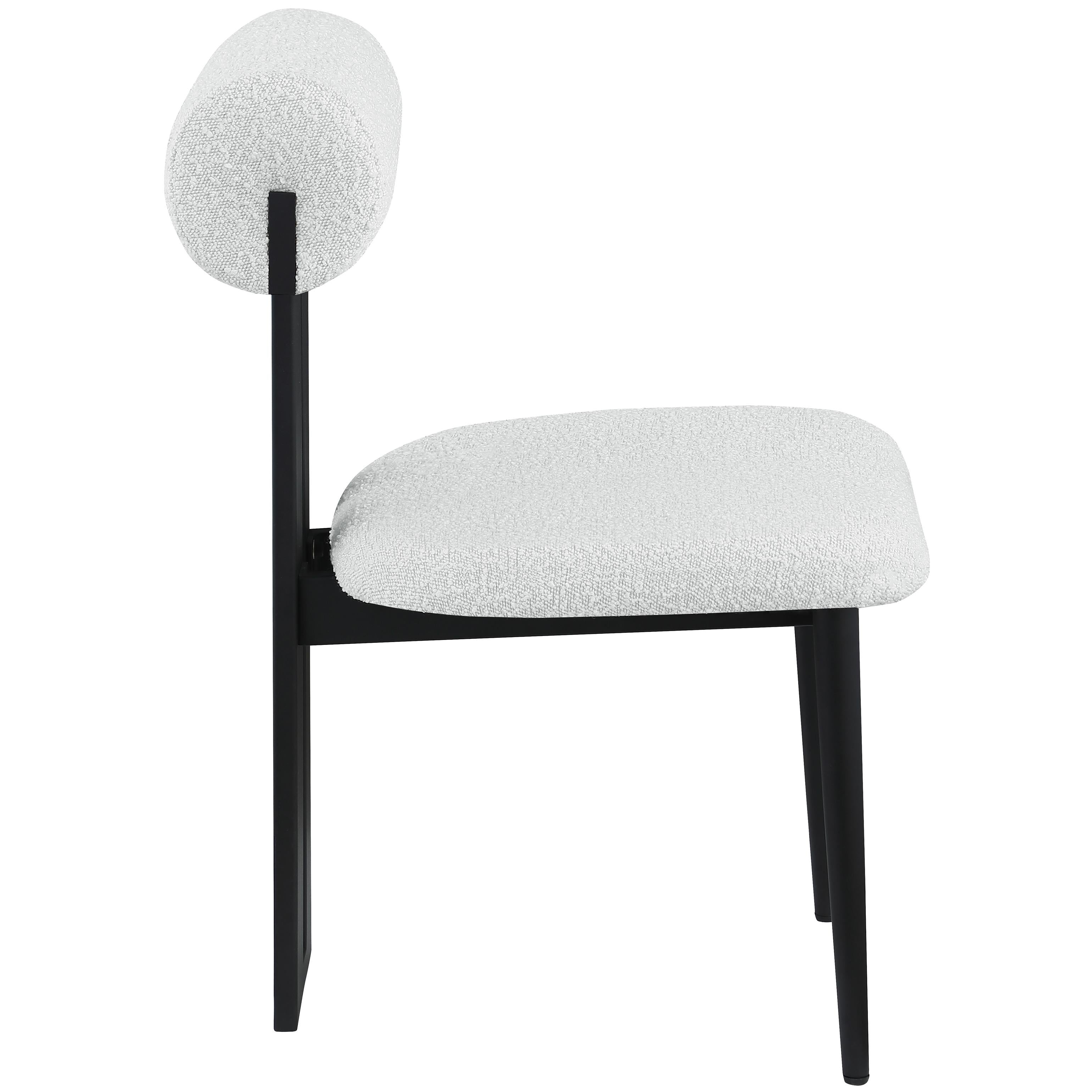Meridian Dario Cream Boucle Fabric Dining Chair