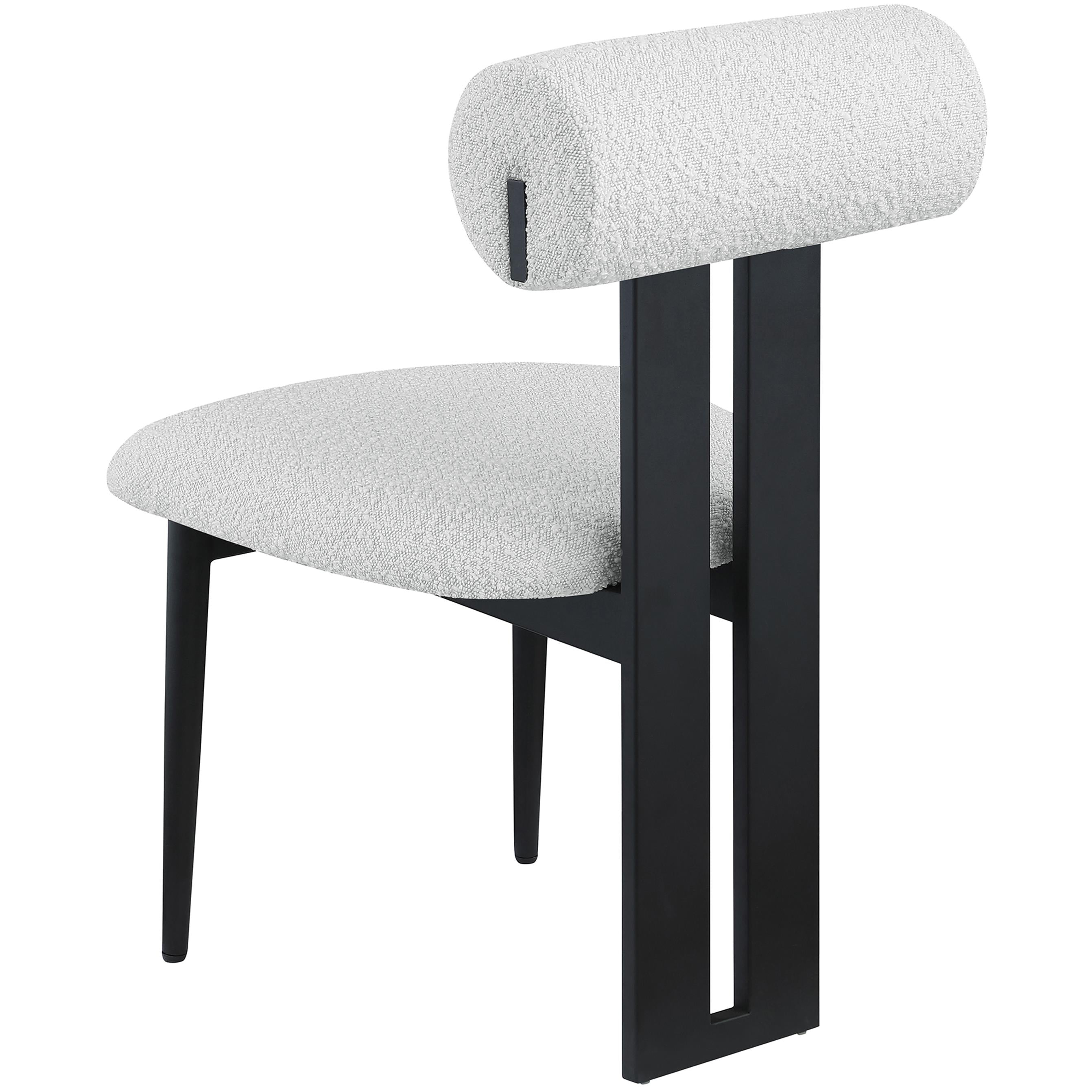 Meridian Dario Cream Boucle Fabric Dining Chair