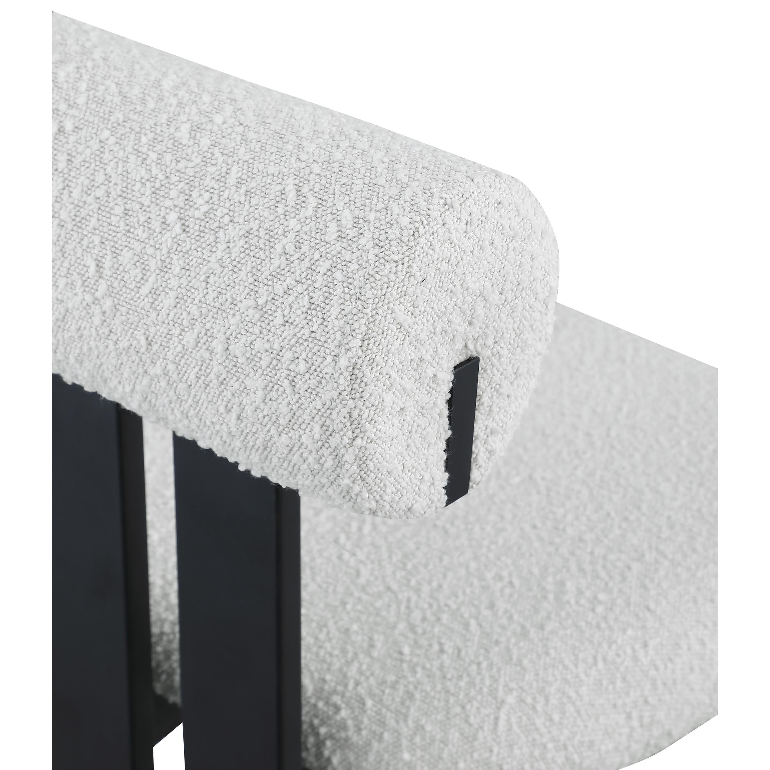 Meridian Dario Cream Boucle Fabric Dining Chair