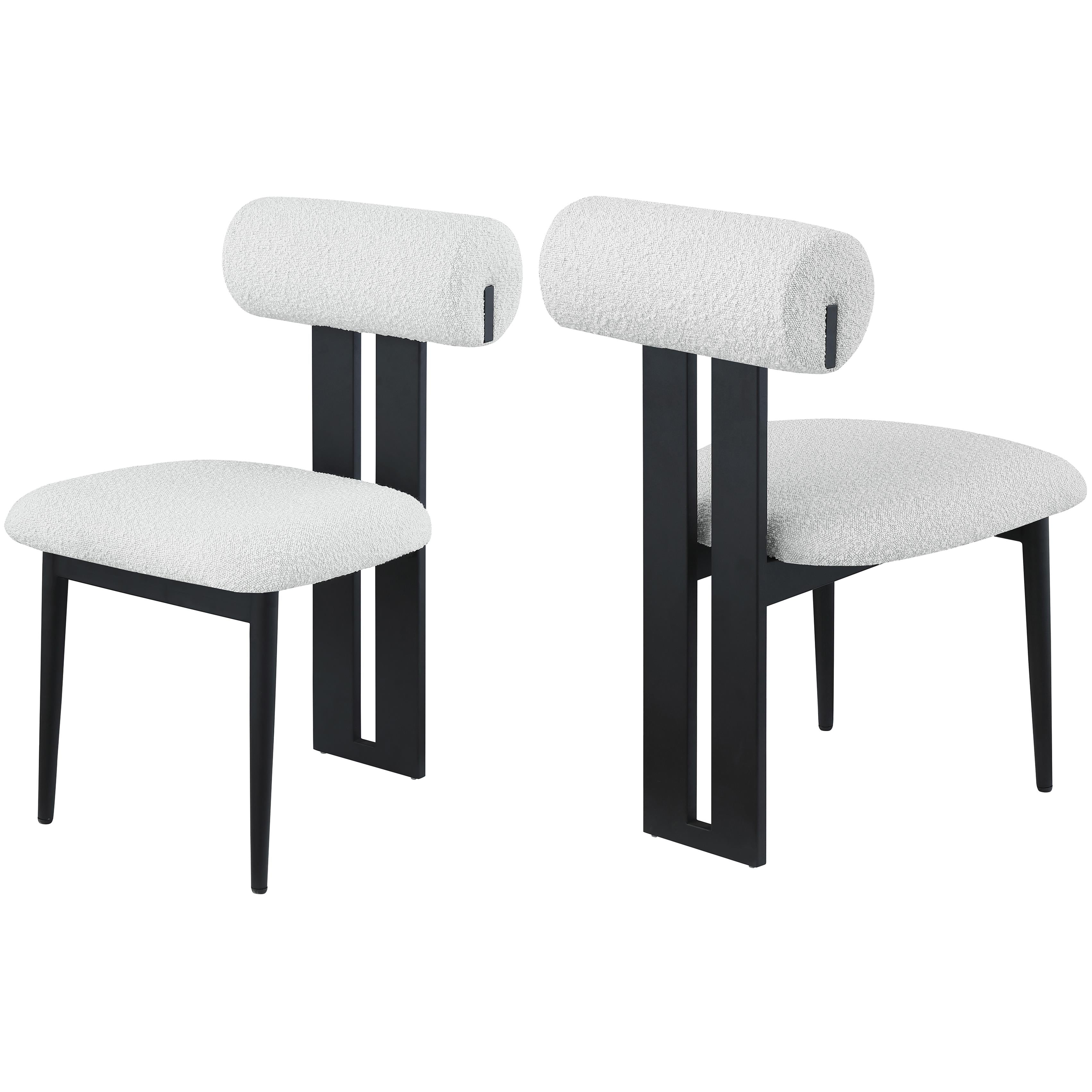 Meridian Dario Cream Boucle Fabric Dining Chair