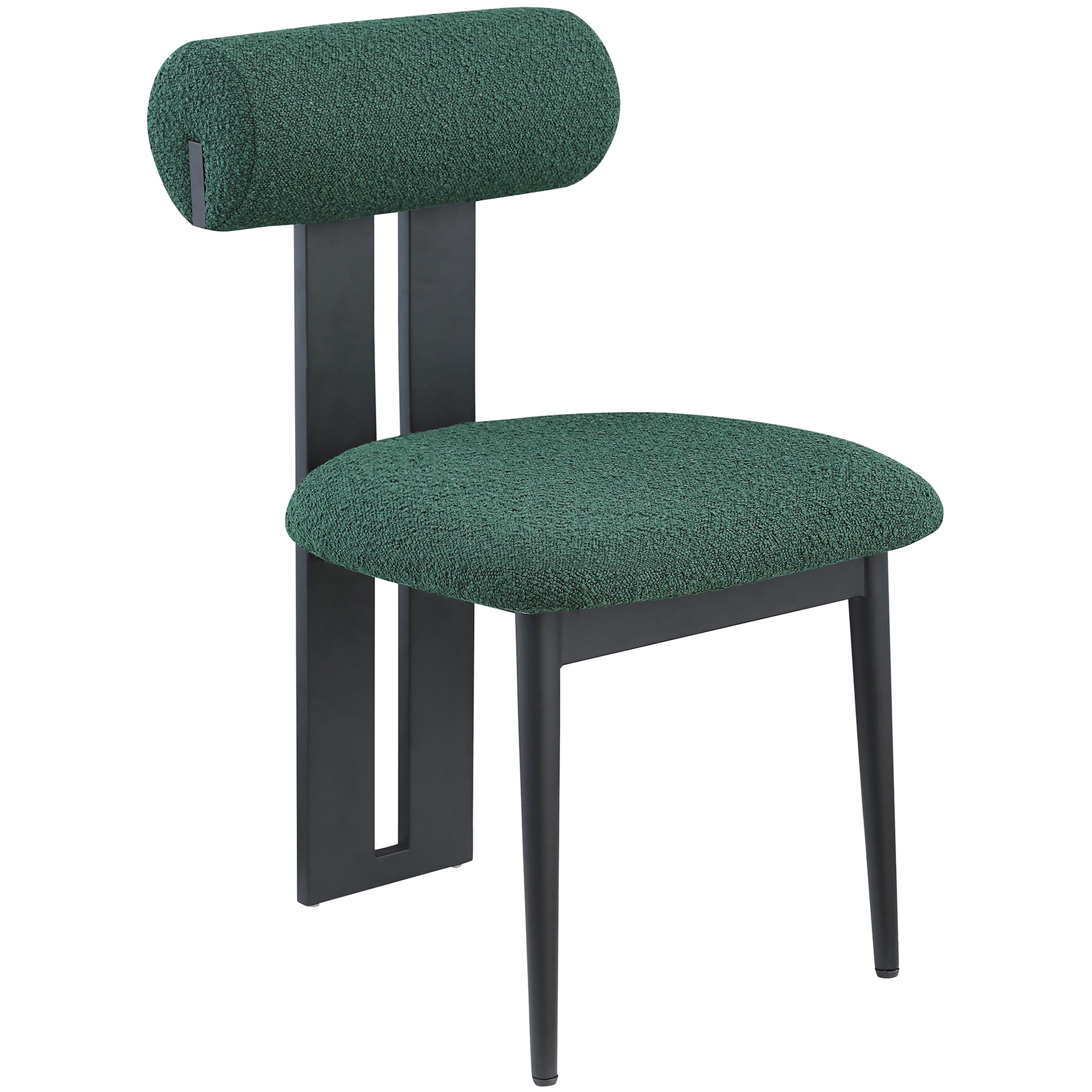 Meridian Dario Green Boucle Fabric Dining Chair