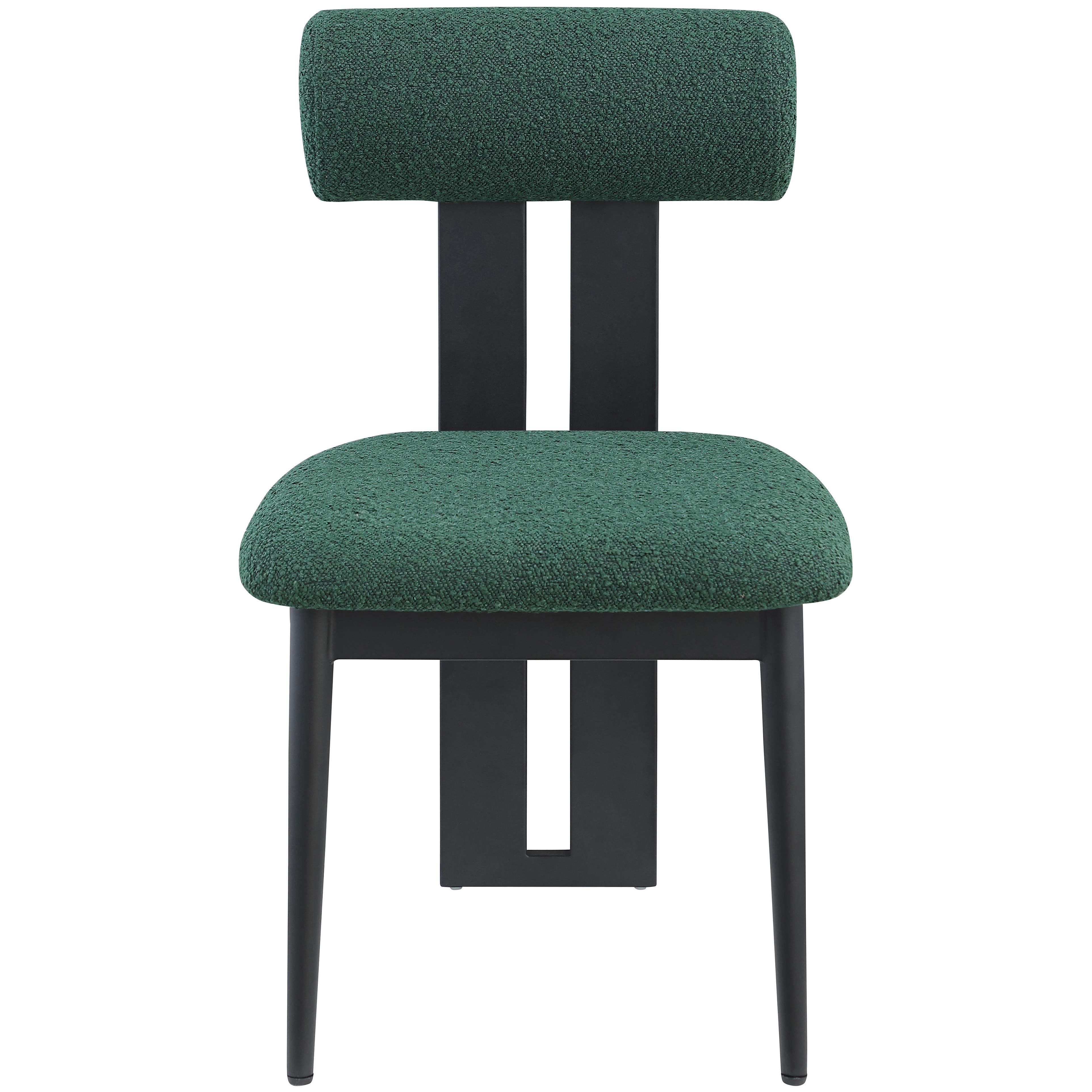 Meridian Dario Green Boucle Fabric Dining Chair