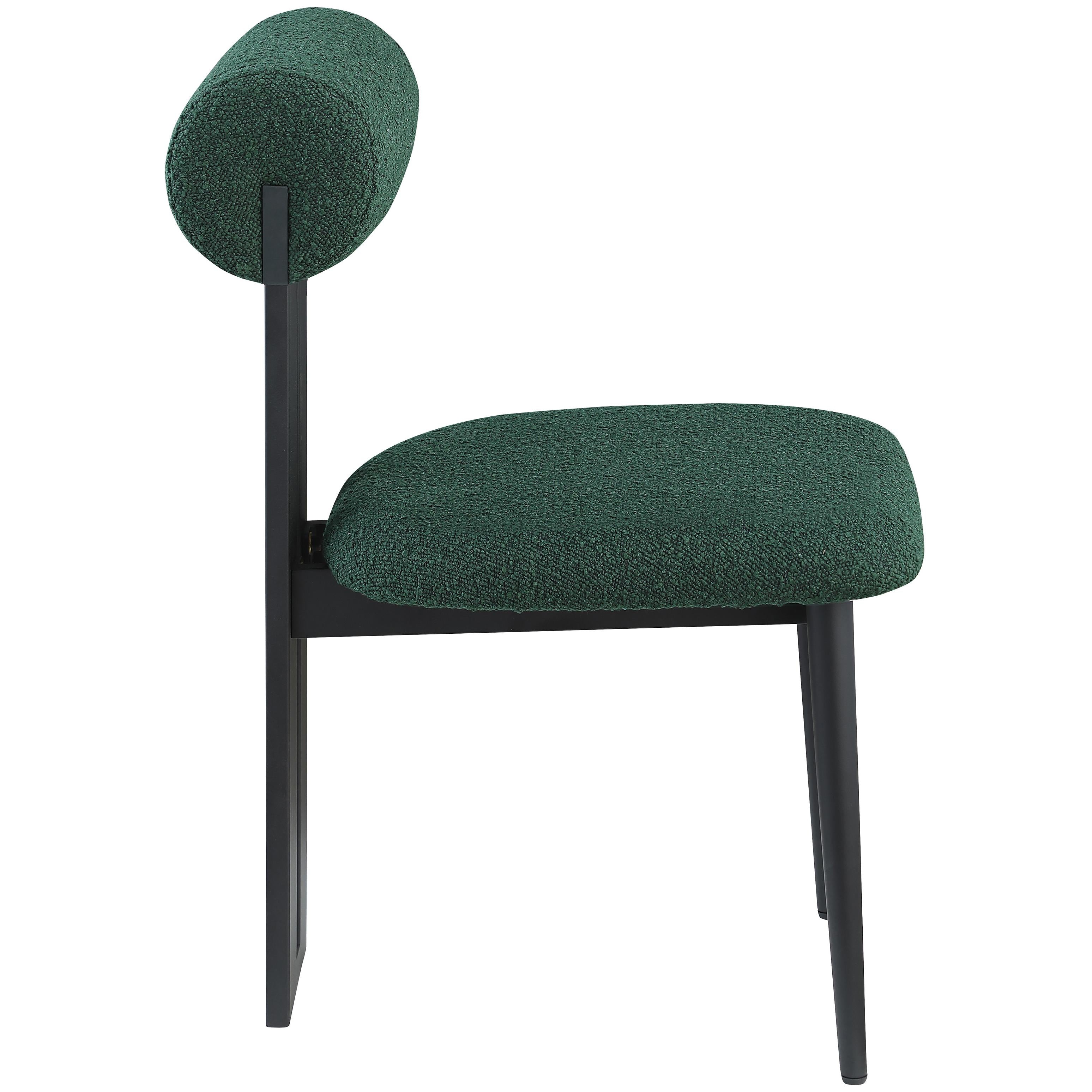 Meridian Dario Green Boucle Fabric Dining Chair