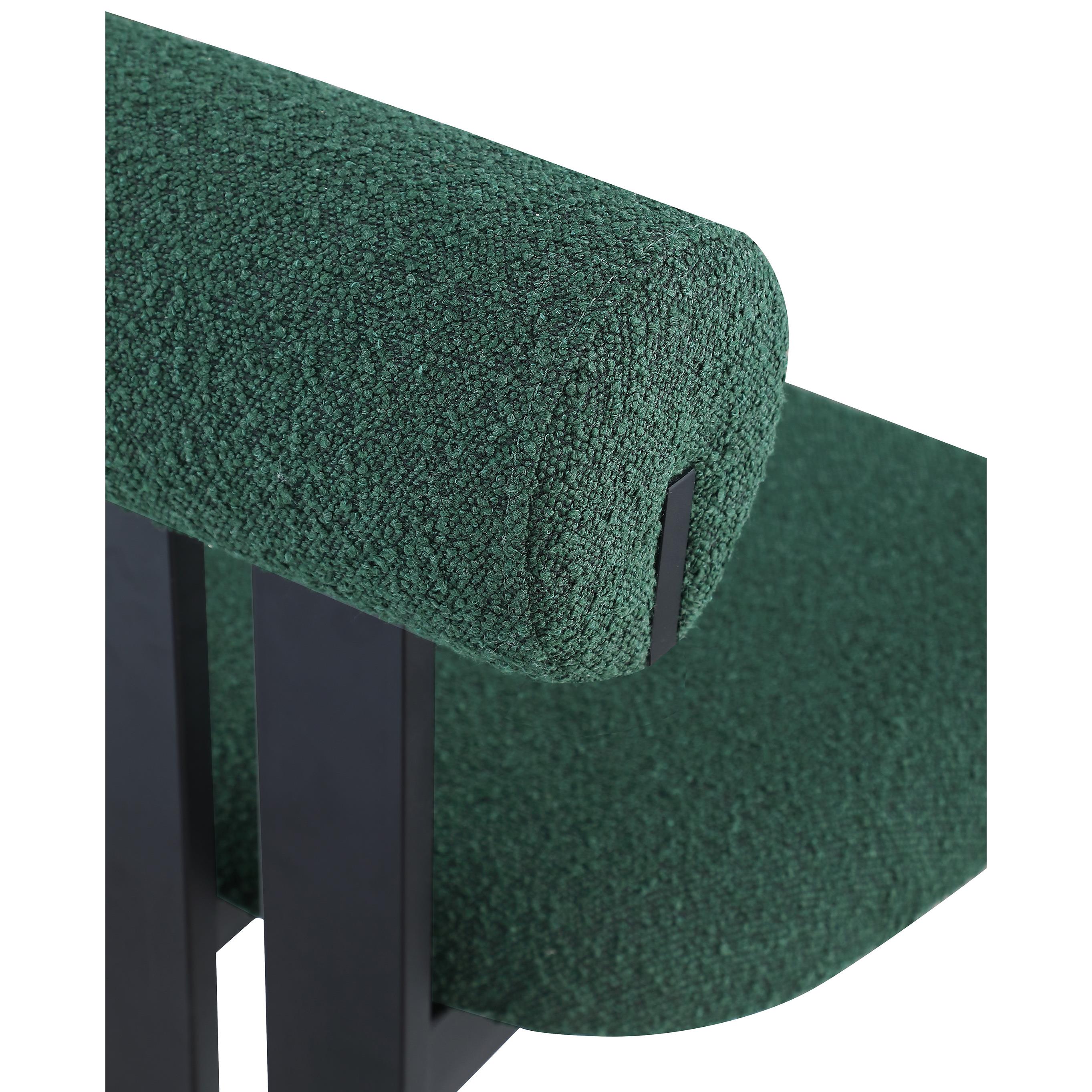 Meridian Dario Green Boucle Fabric Dining Chair
