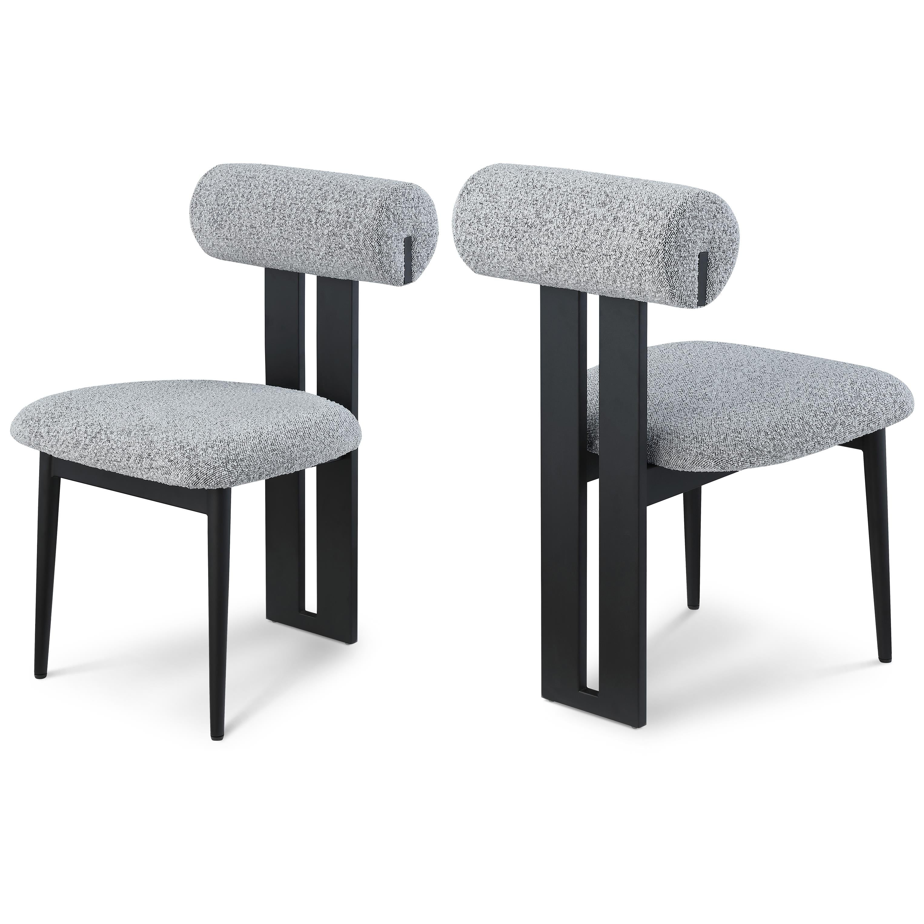 Meridian Dario Grey Boucle Fabric Dining Chair