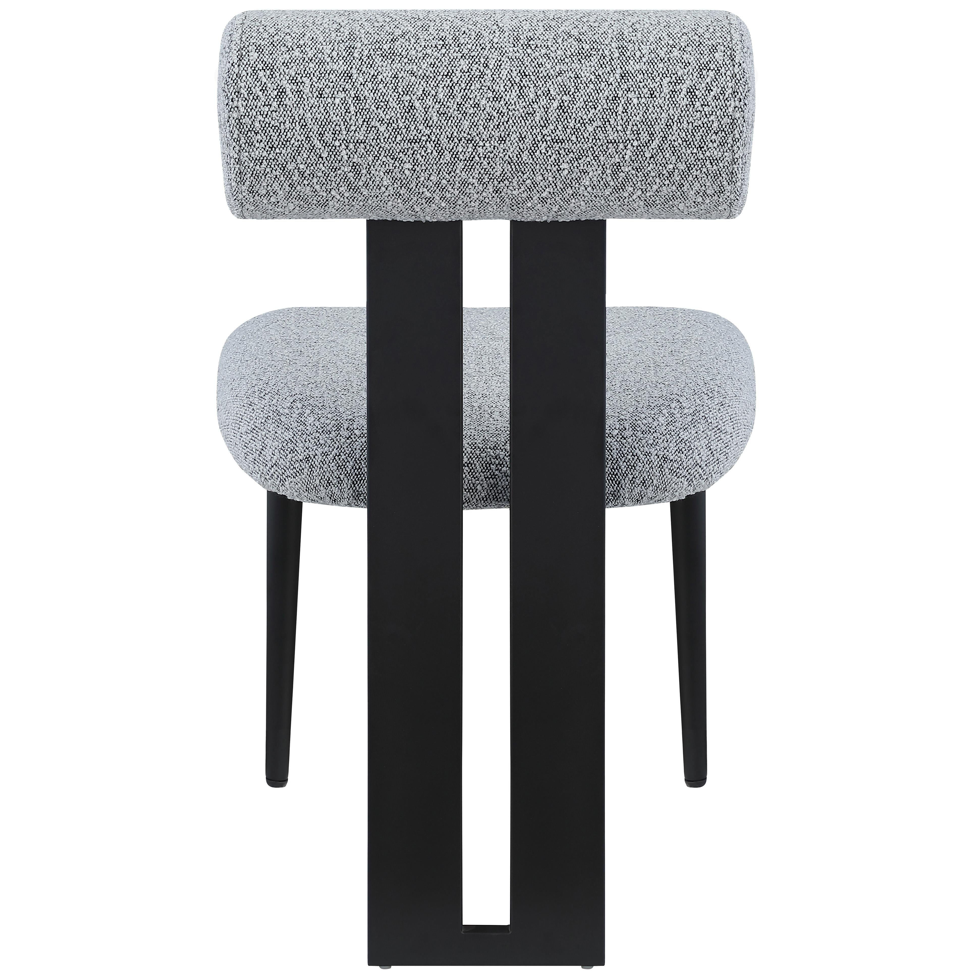 Meridian Dario Grey Boucle Fabric Dining Chair