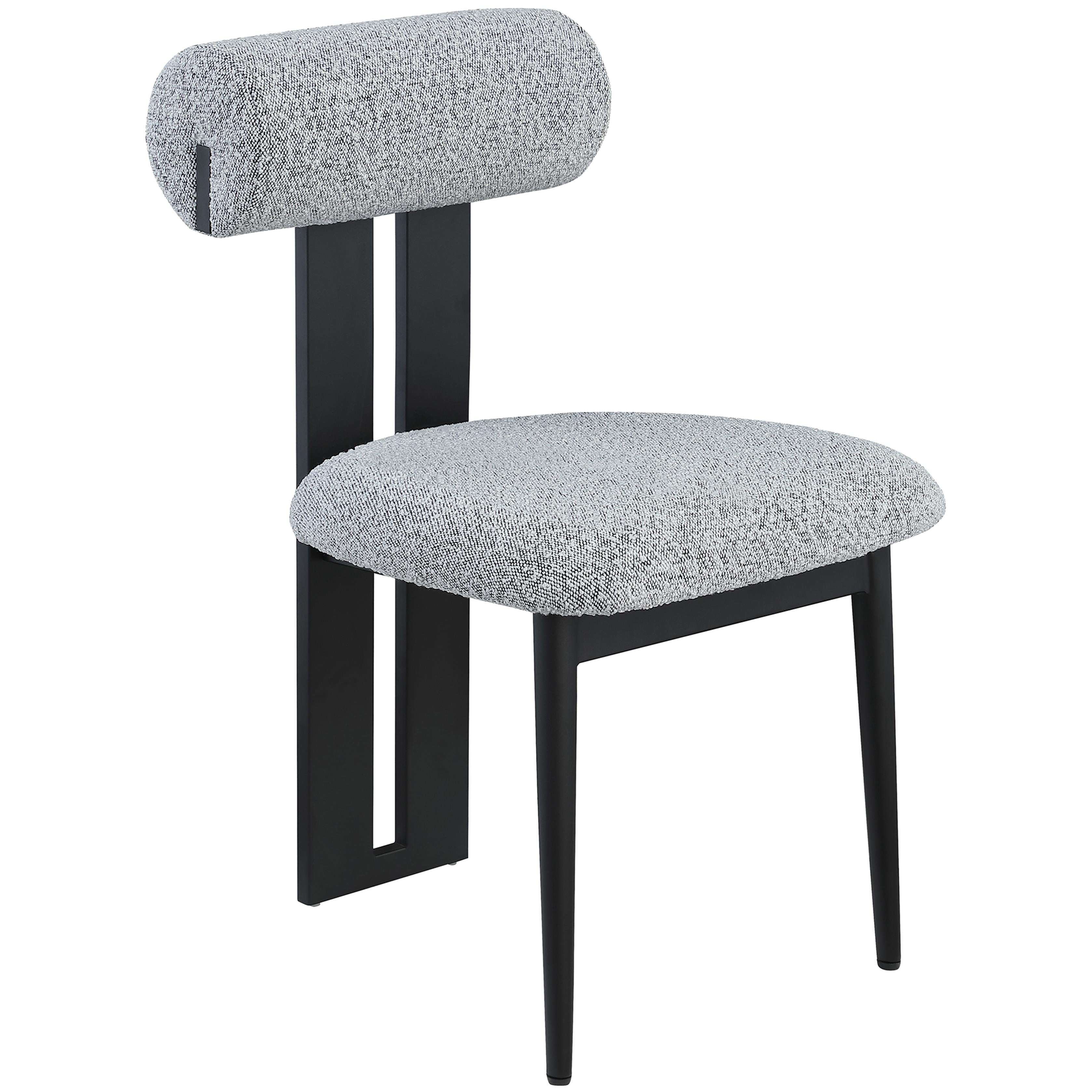 Meridian Dario Grey Boucle Fabric Dining Chair