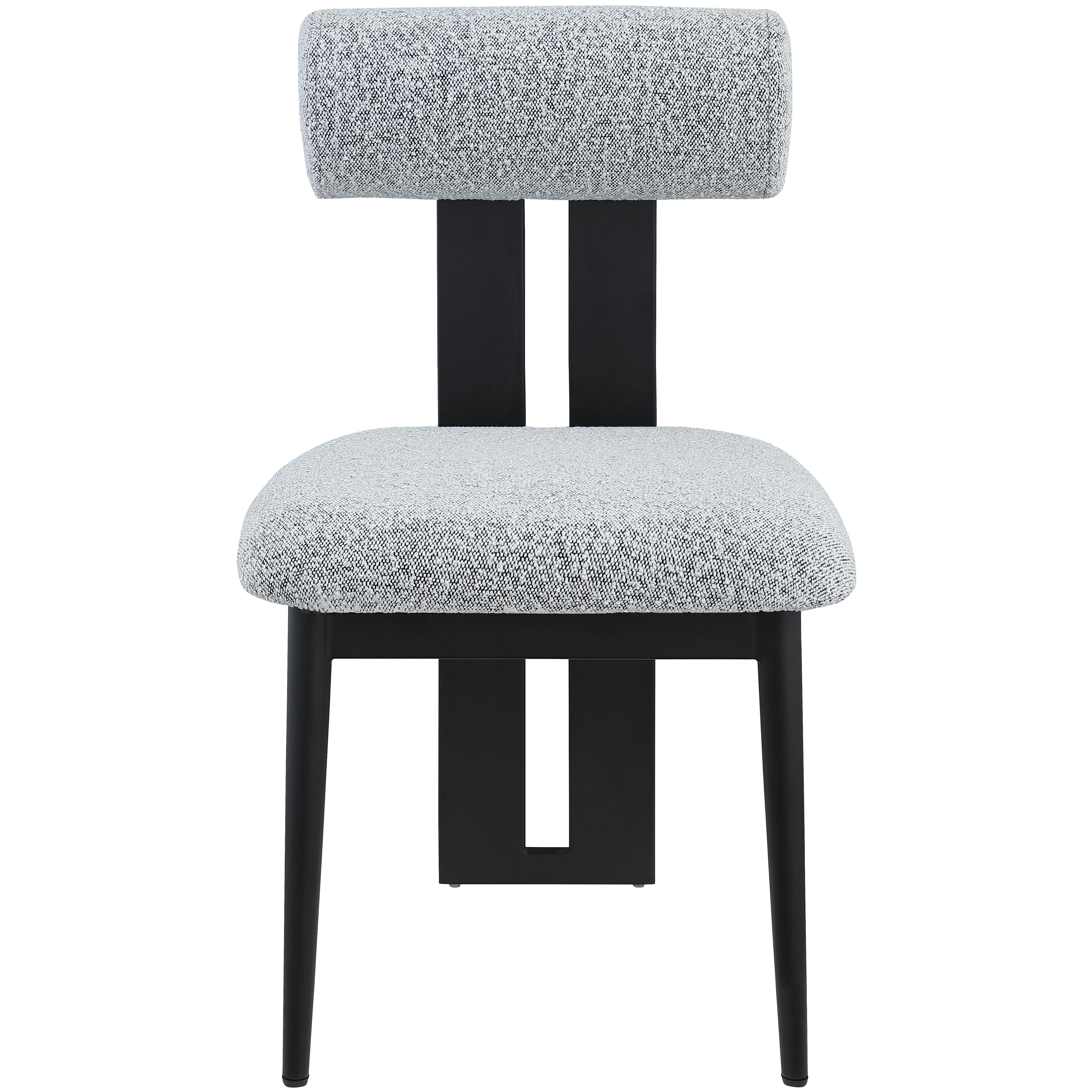 Meridian Dario Grey Boucle Fabric Dining Chair