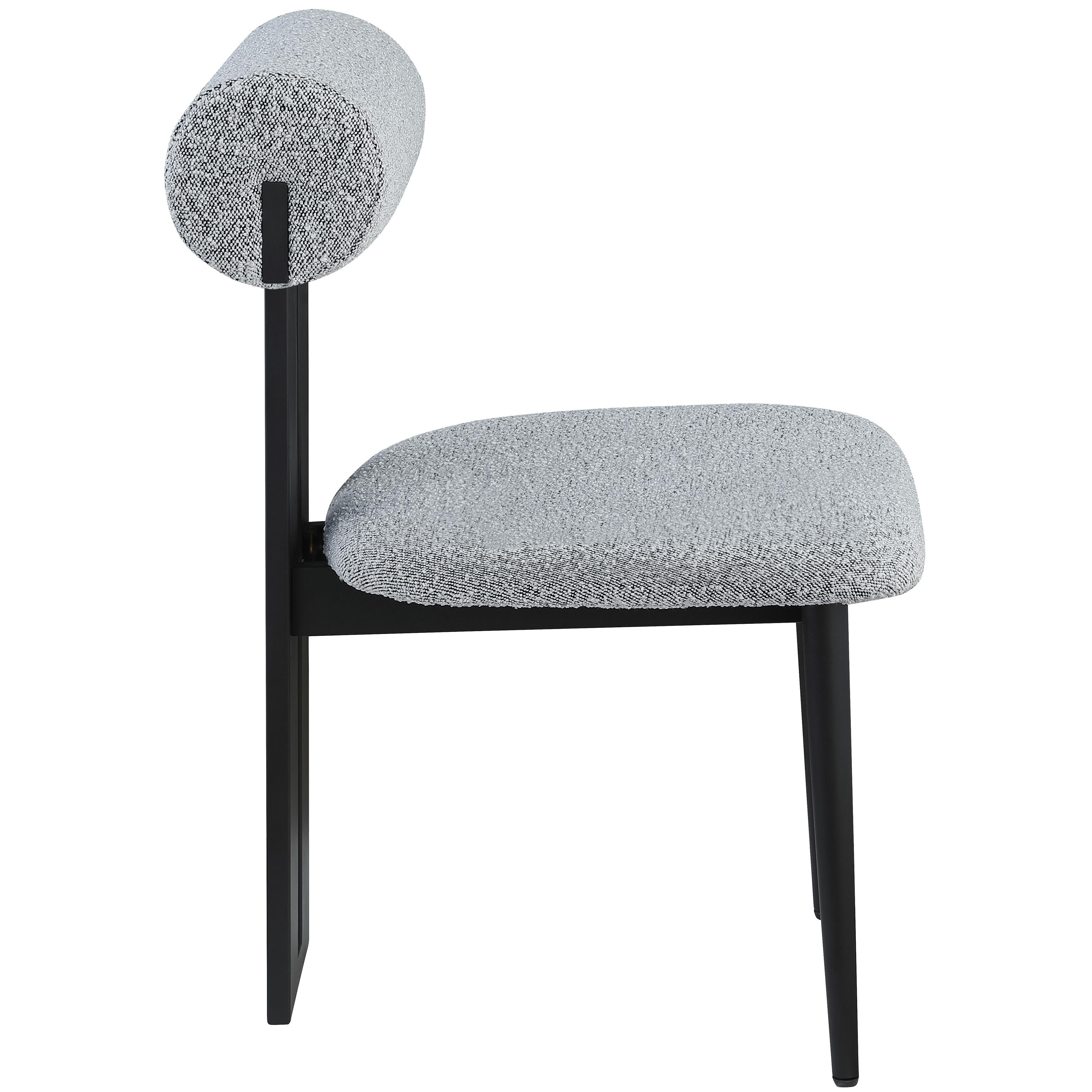 Meridian Dario Grey Boucle Fabric Dining Chair