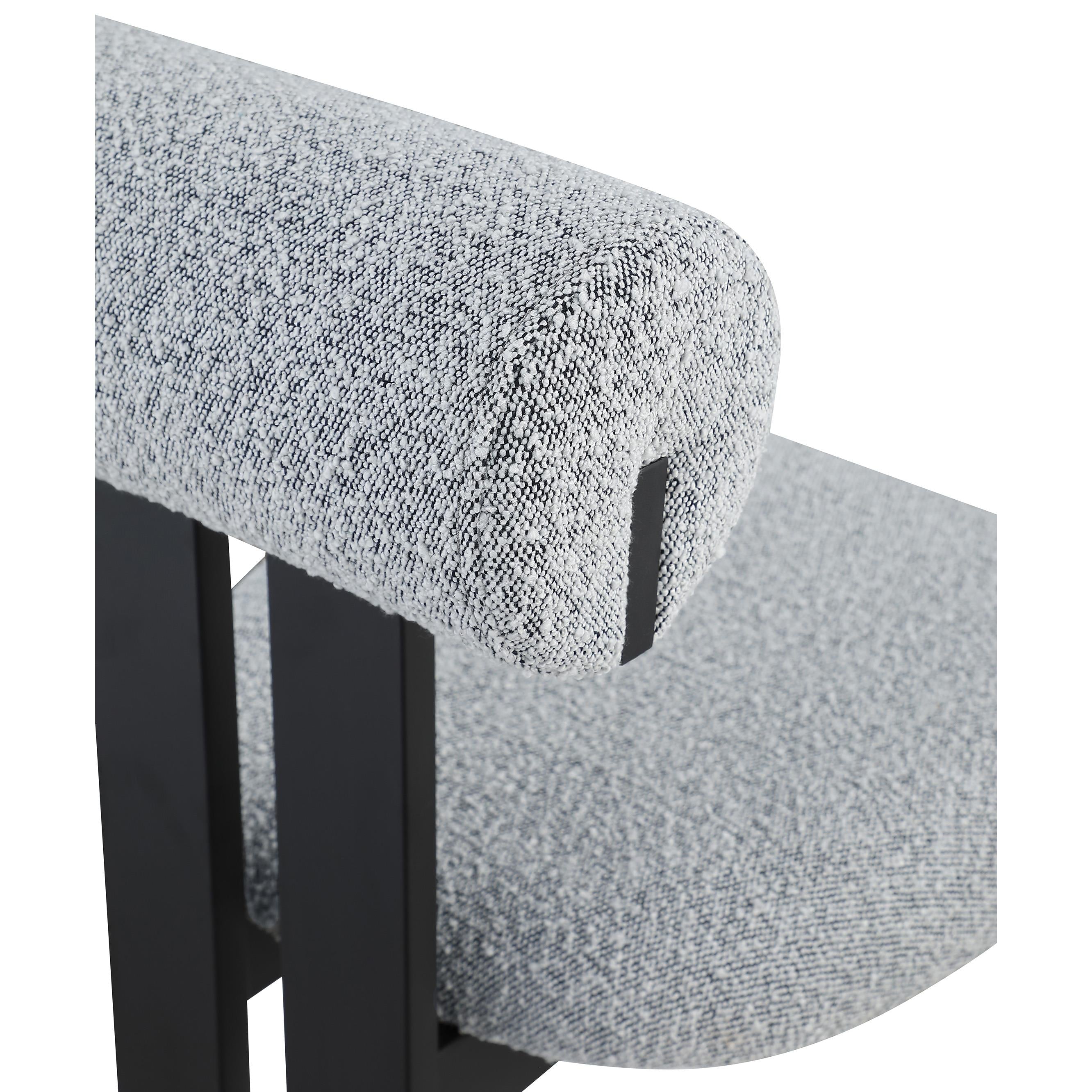 Meridian Dario Grey Boucle Fabric Dining Chair