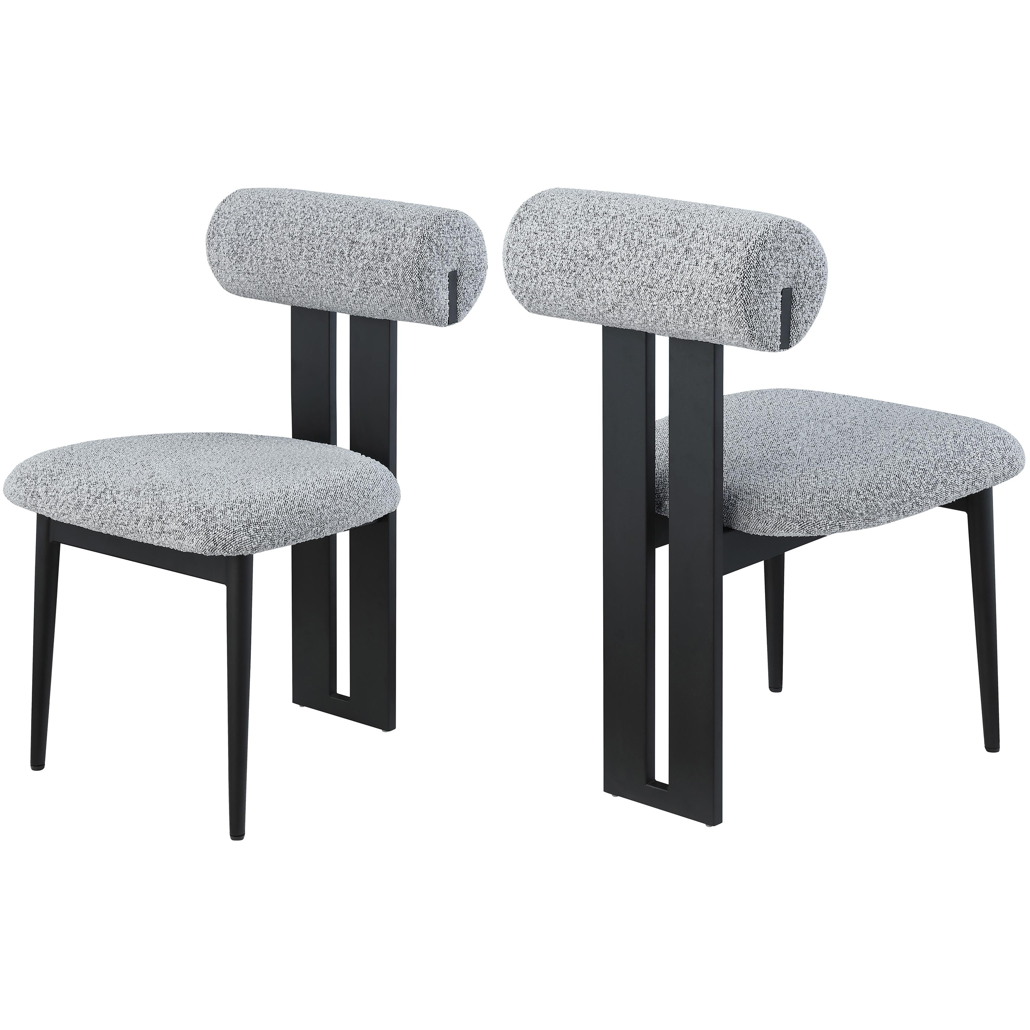 Meridian Dario Grey Boucle Fabric Dining Chair