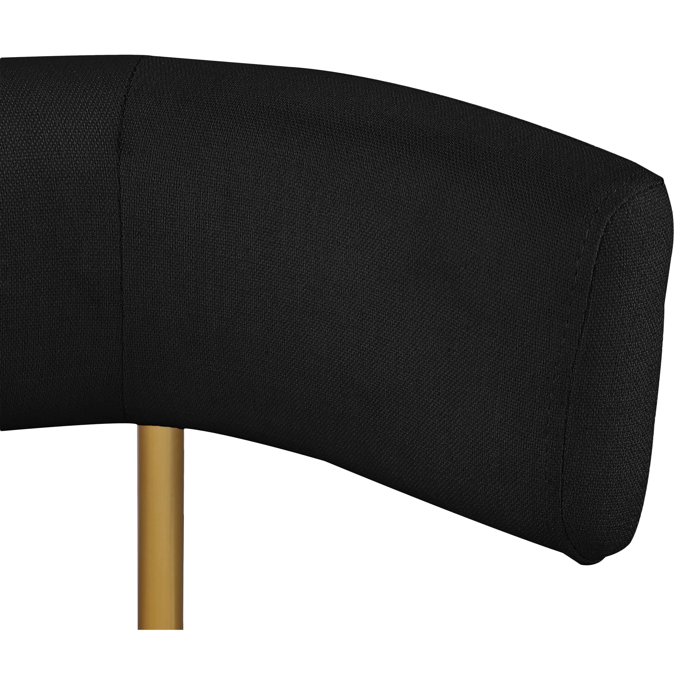 Meridian Rivage Black Durable Linen Textured Fabric Dining Chair