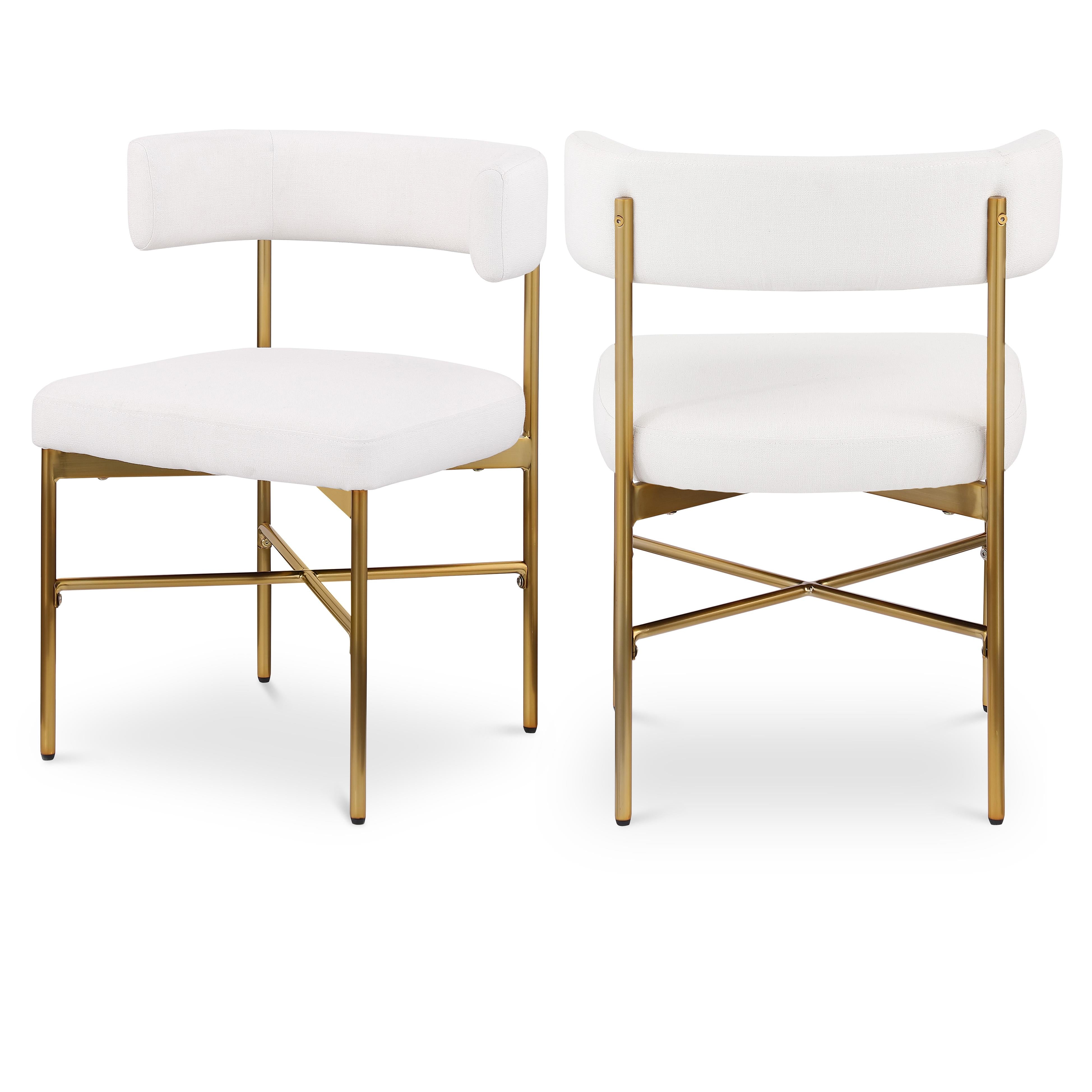 Meridian Rivage Cream Durable Linen Textured Fabric Dining Chair