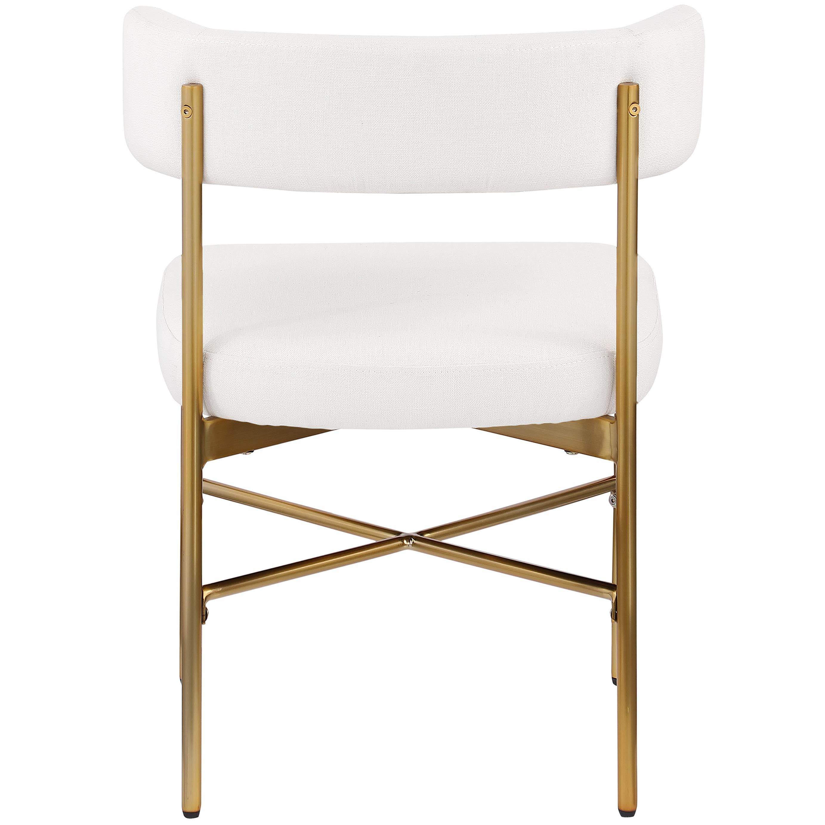 Meridian Rivage Cream Durable Linen Textured Fabric Dining Chair