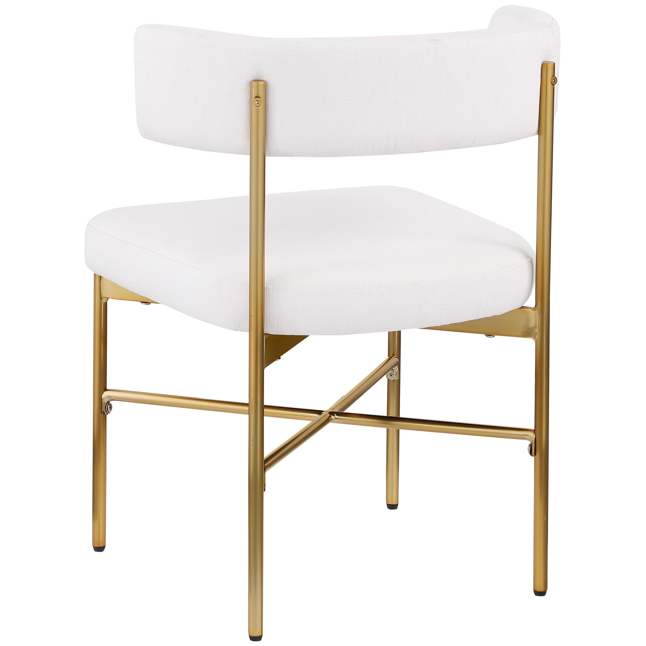 Meridian Rivage Cream Durable Linen Textured Fabric Dining Chair
