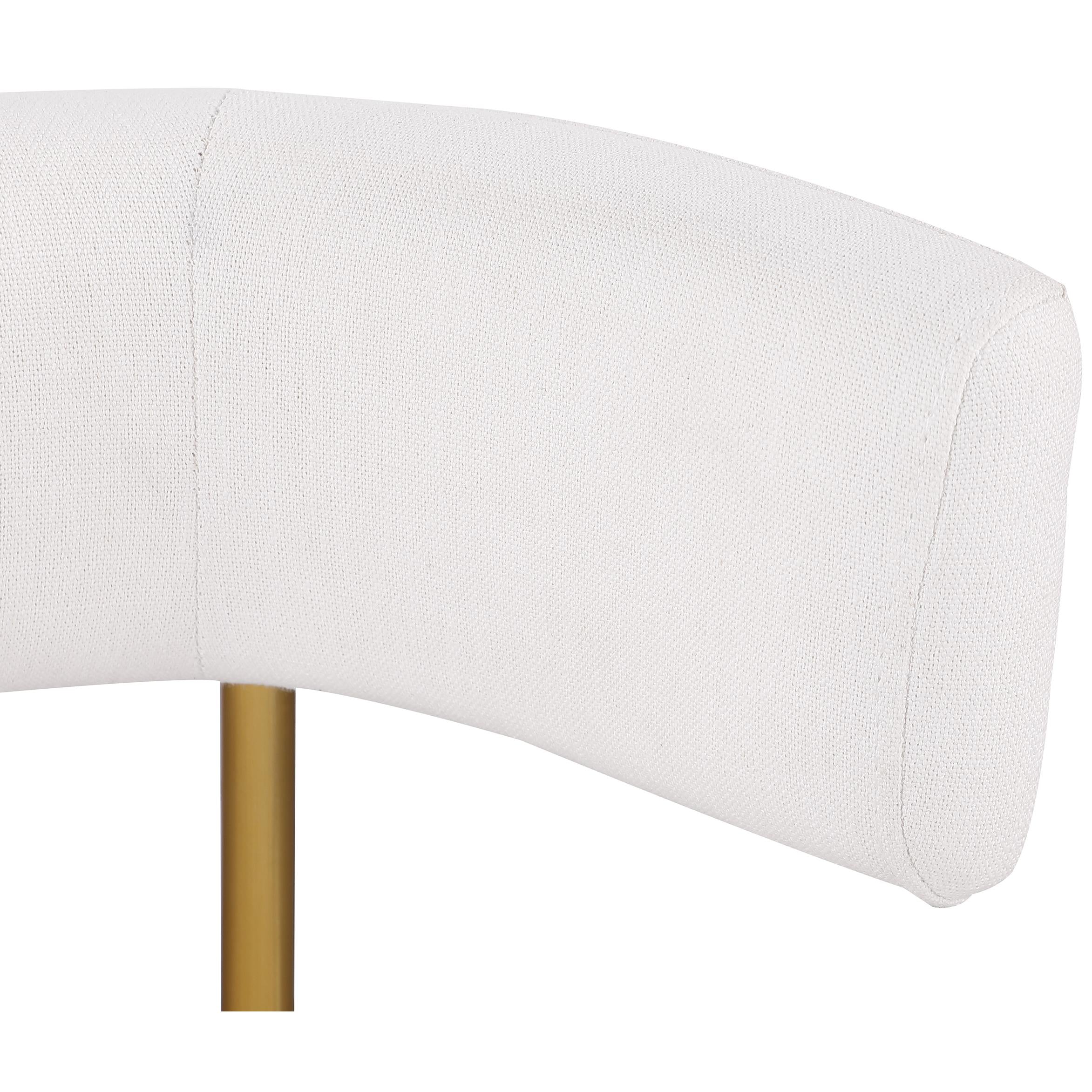 Meridian Rivage Cream Durable Linen Textured Fabric Dining Chair