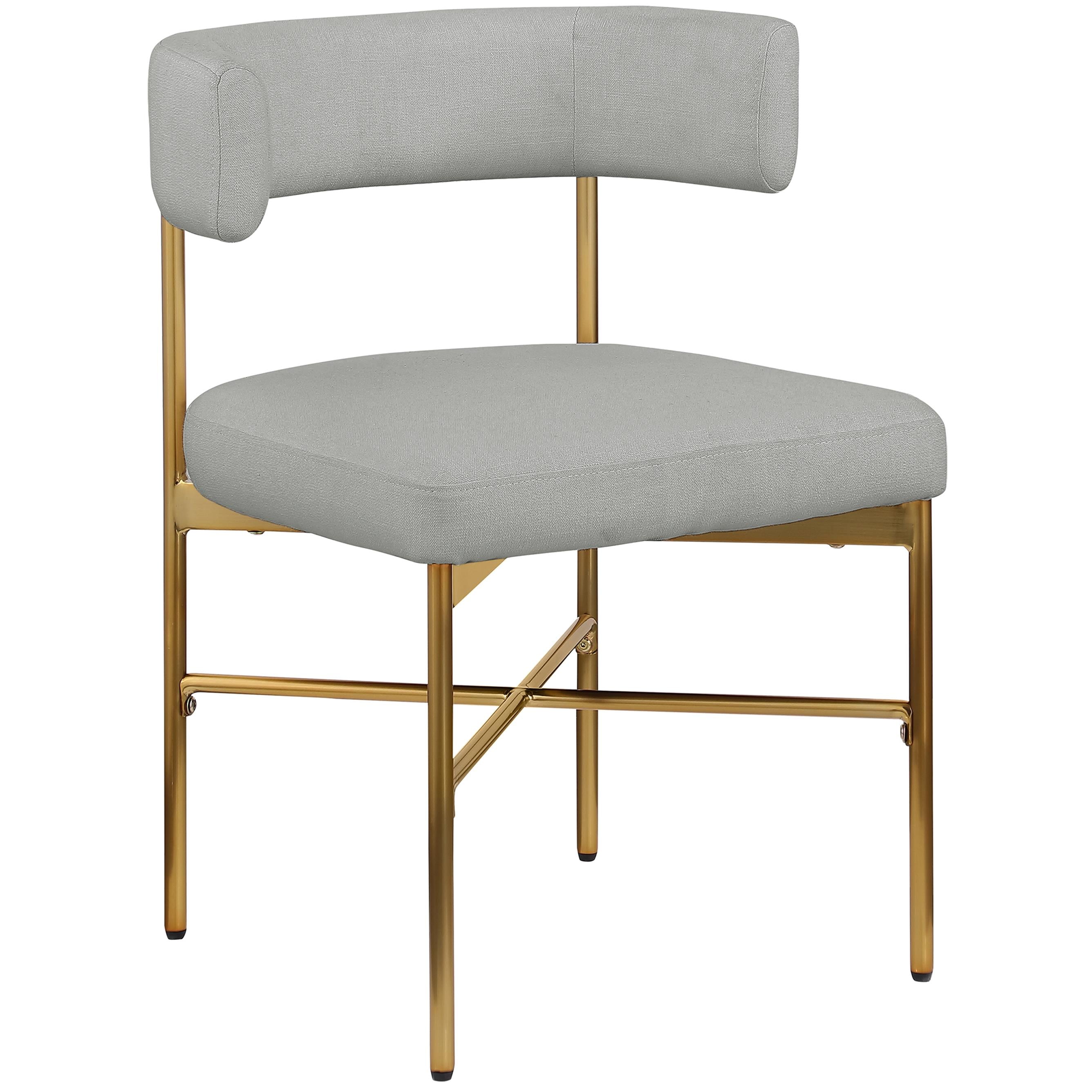 Meridian Rivage Light Grey Durable Linen Textured Fabric Dining Chair