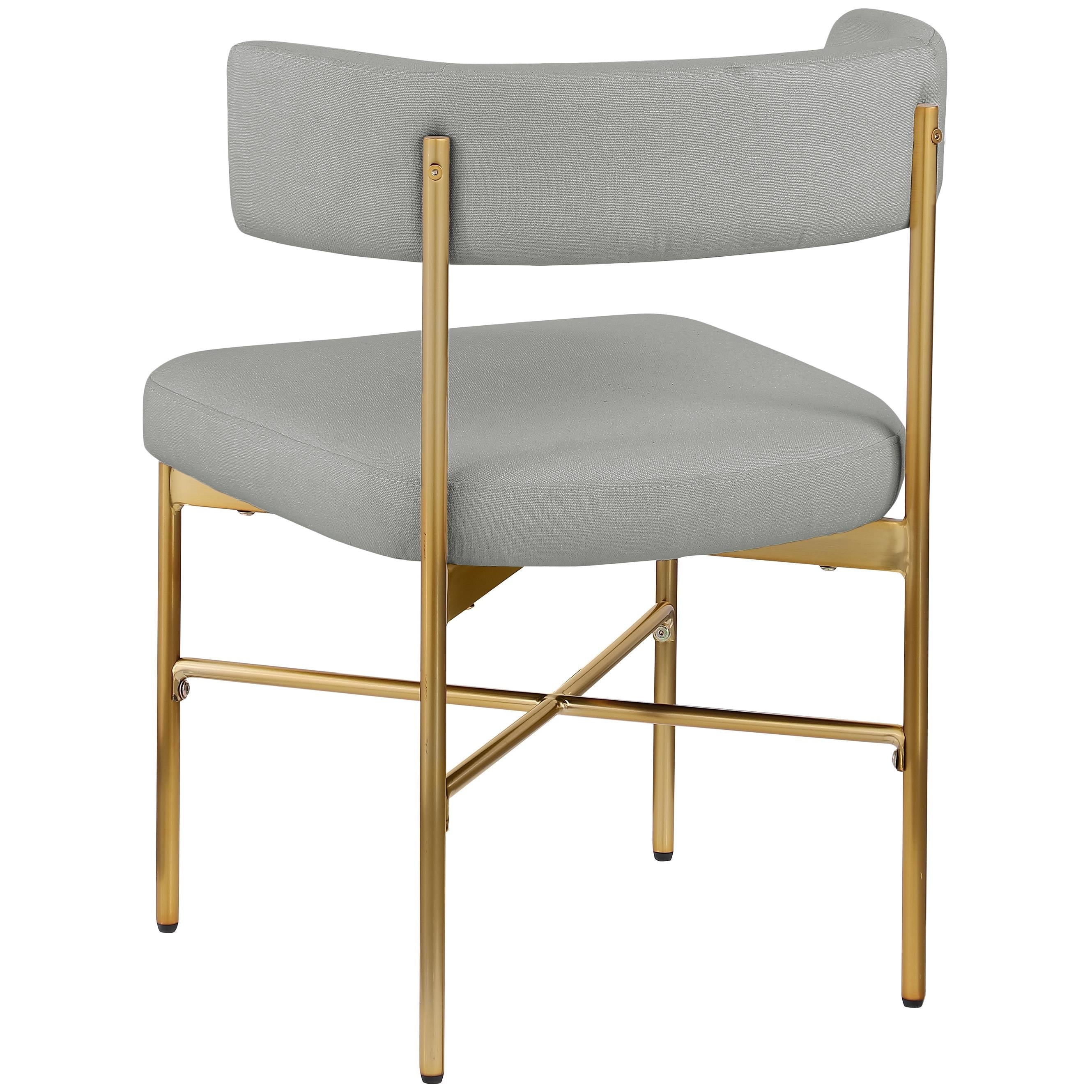 Meridian Rivage Light Grey Durable Linen Textured Fabric Dining Chair