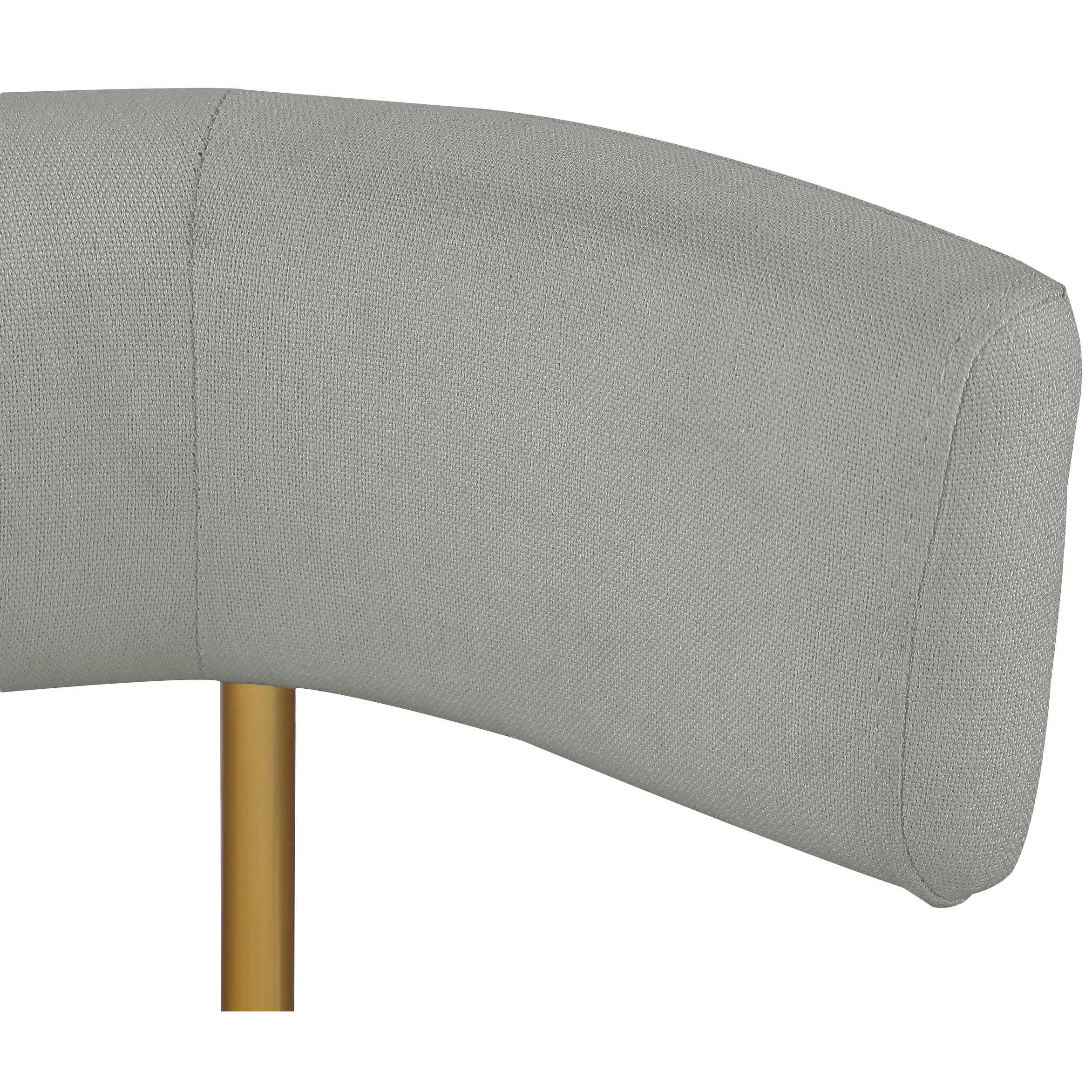 Meridian Rivage Light Grey Durable Linen Textured Fabric Dining Chair