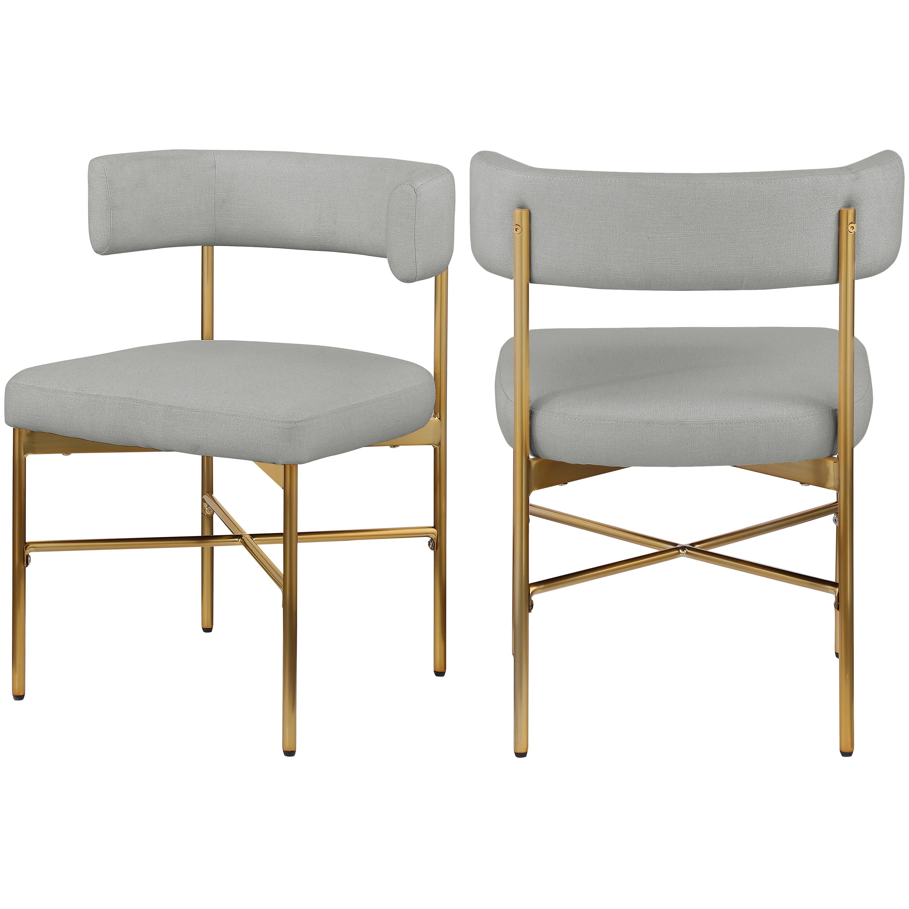 Meridian Rivage Light Grey Durable Linen Textured Fabric Dining Chair