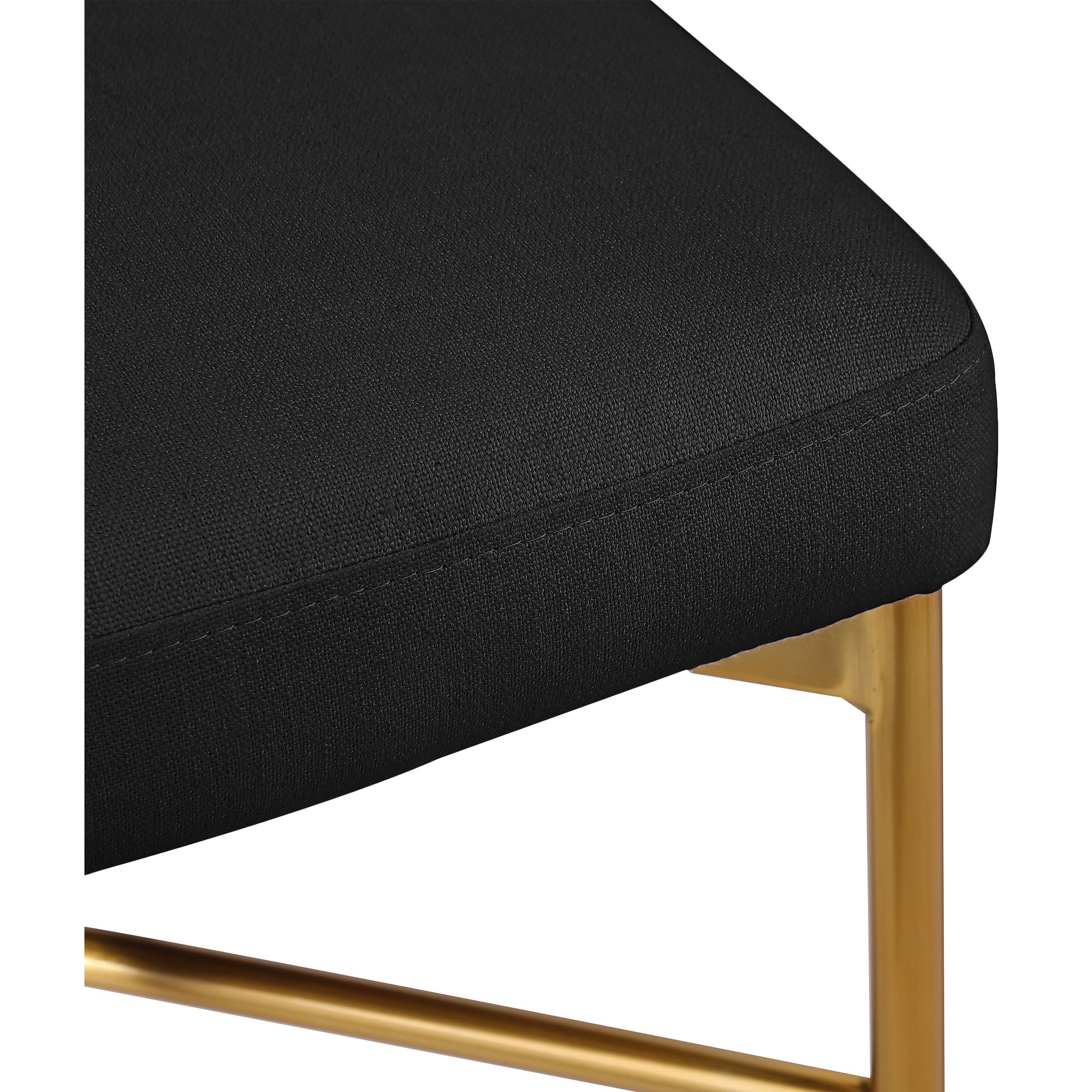 Meridian Rivage Black Durable Linen Textured Fabric Stool