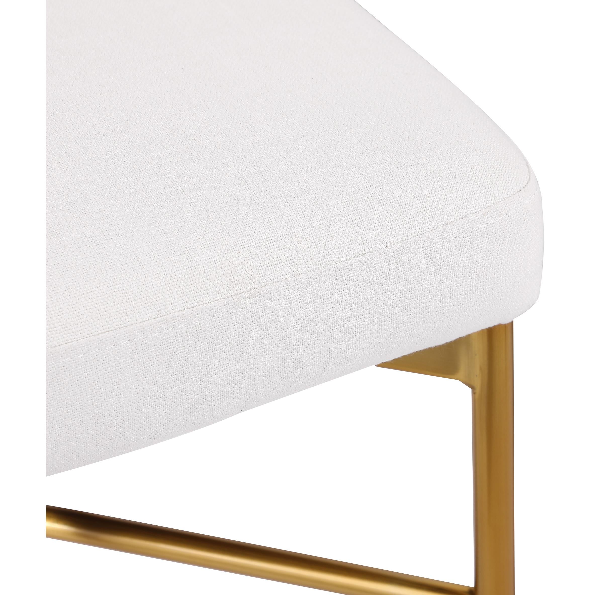 Meridian Rivage Cream Durable Linen Textured Fabric Stool