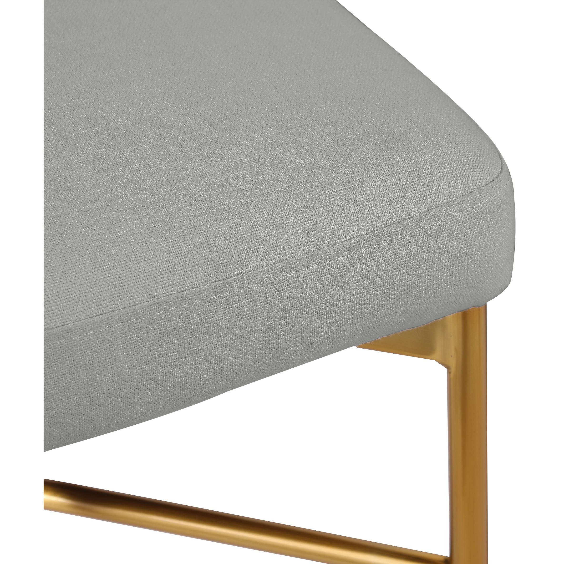 Meridian Rivage Light Grey Durable Linen Textured Fabric Stool